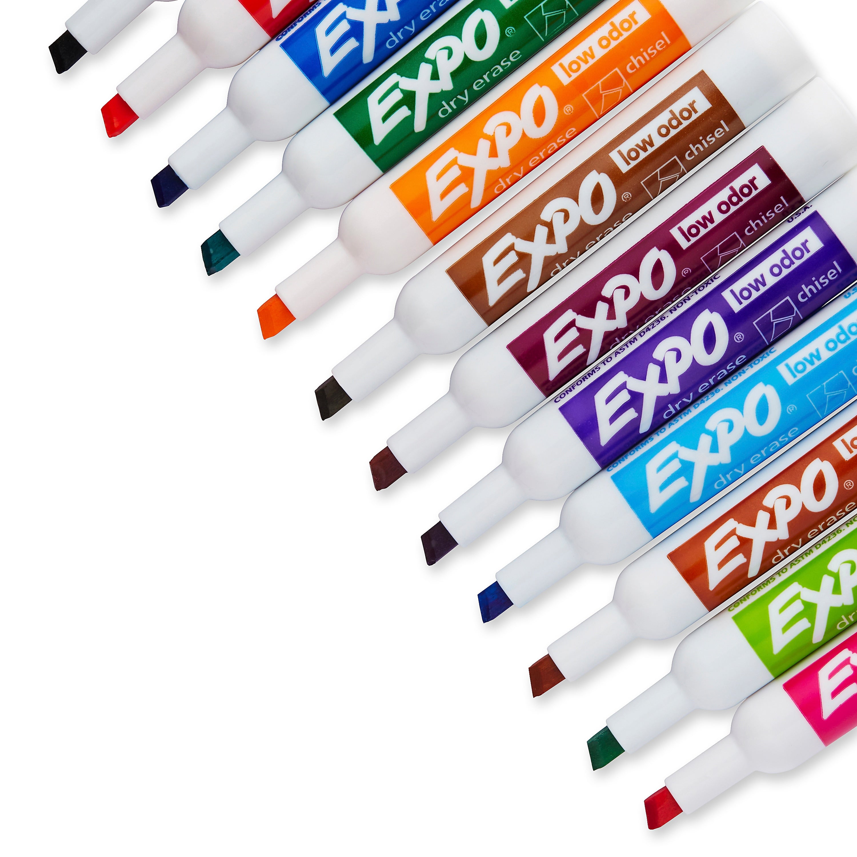 Expo Dry Erase Markers, Chisel Tip, Assorted, 12/Pack