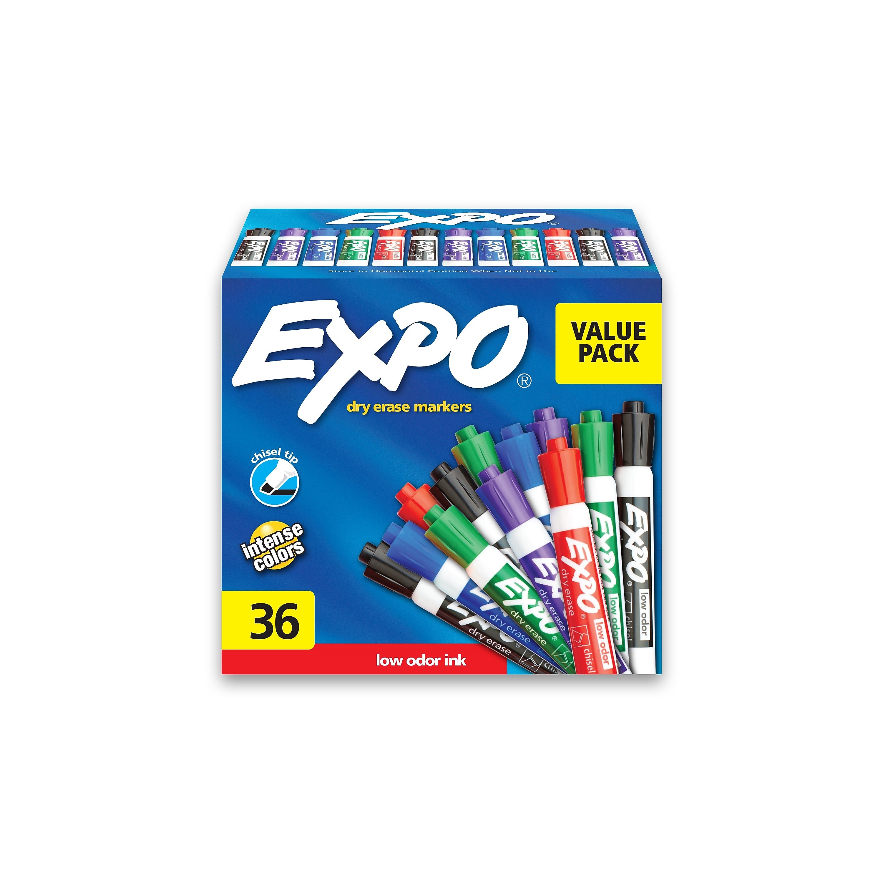 Expo Dry Erase Markers, Chisel Tip, Assorted, 36/Pack