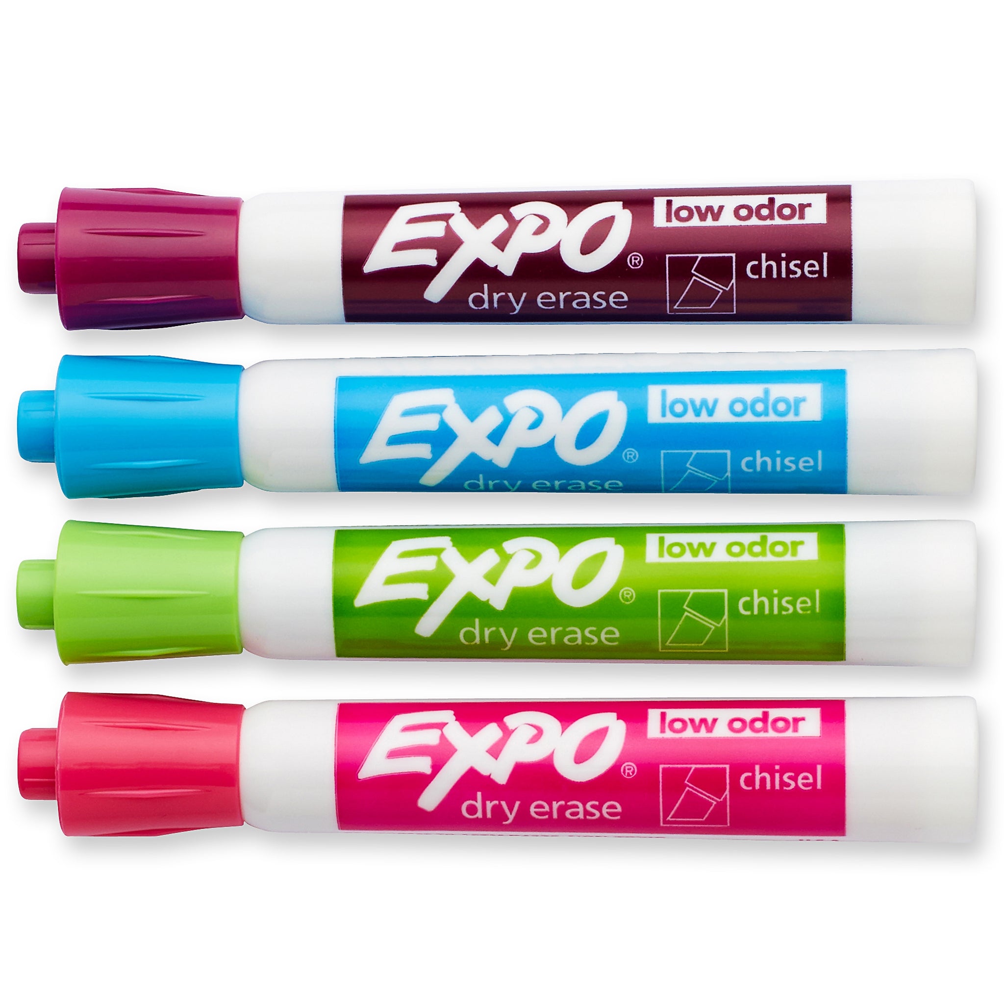 Expo Dry Erase Markers, Chisel Tip, Assorted, 4/Pack