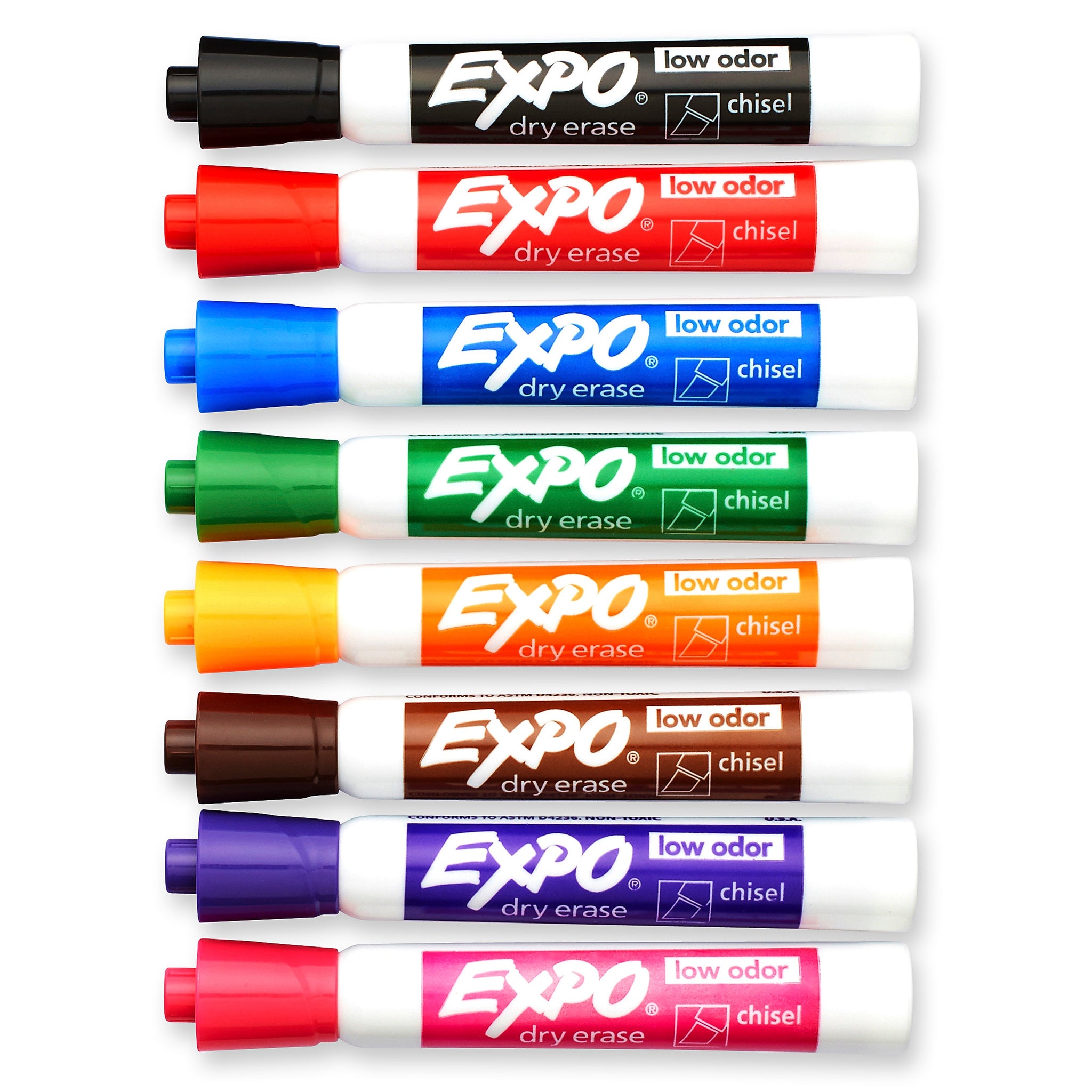 Expo Dry Erase Markers, Chisel Tip, Assorted, 8/Pack