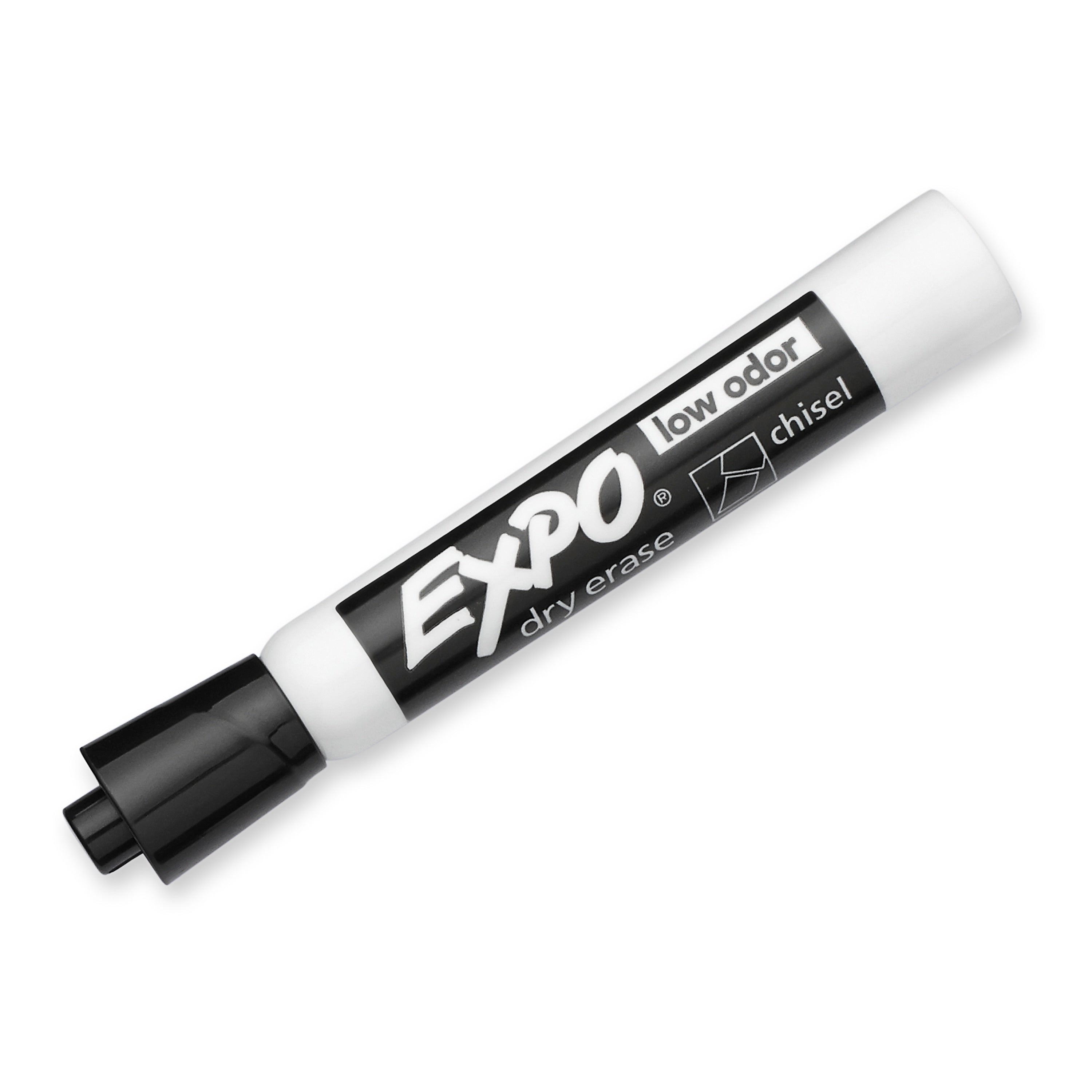 Expo Dry Erase Markers, Chisel Tip, Black, 12/Pack
