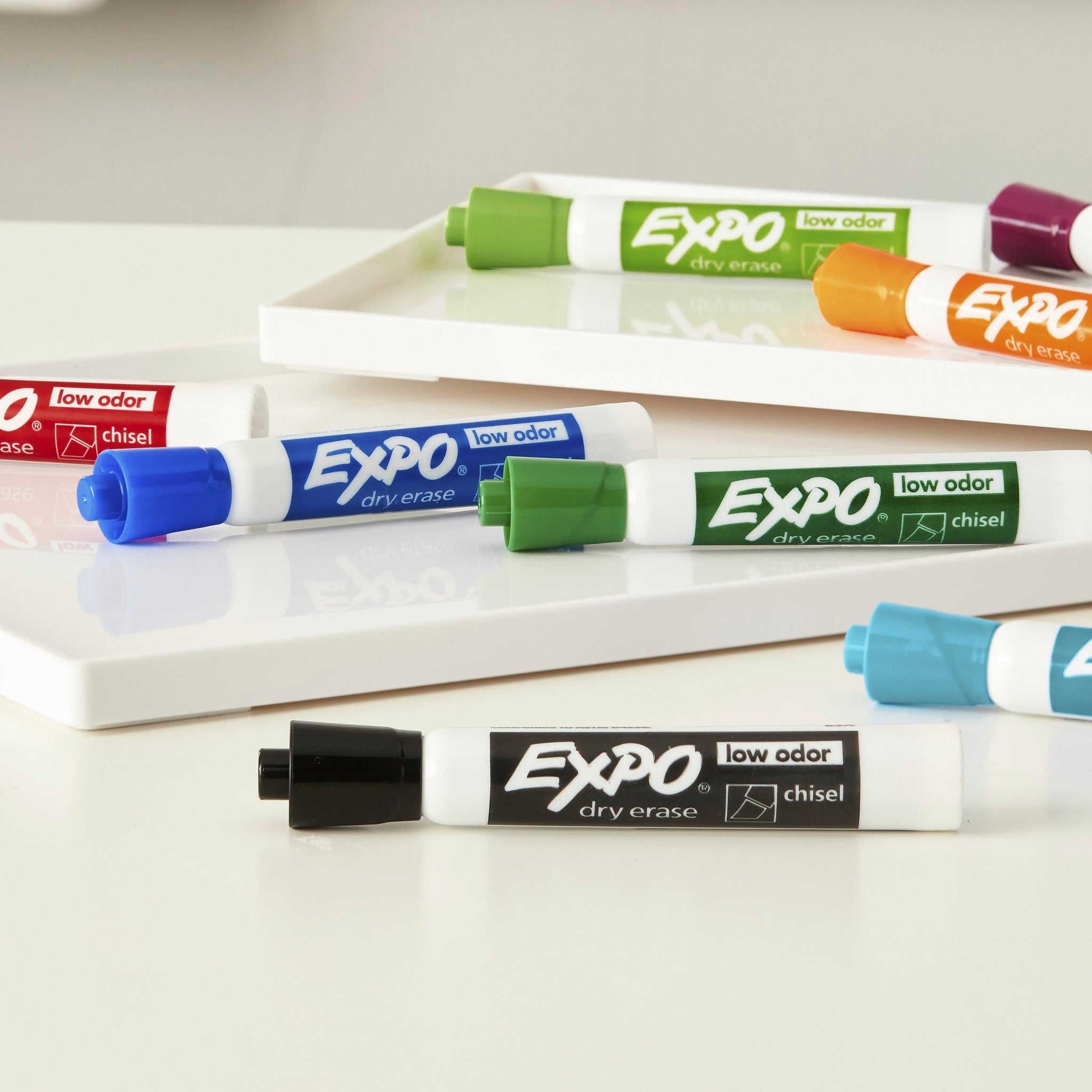 Expo Dry Erase Markers, Chisel Tip, Black, 12/Pack