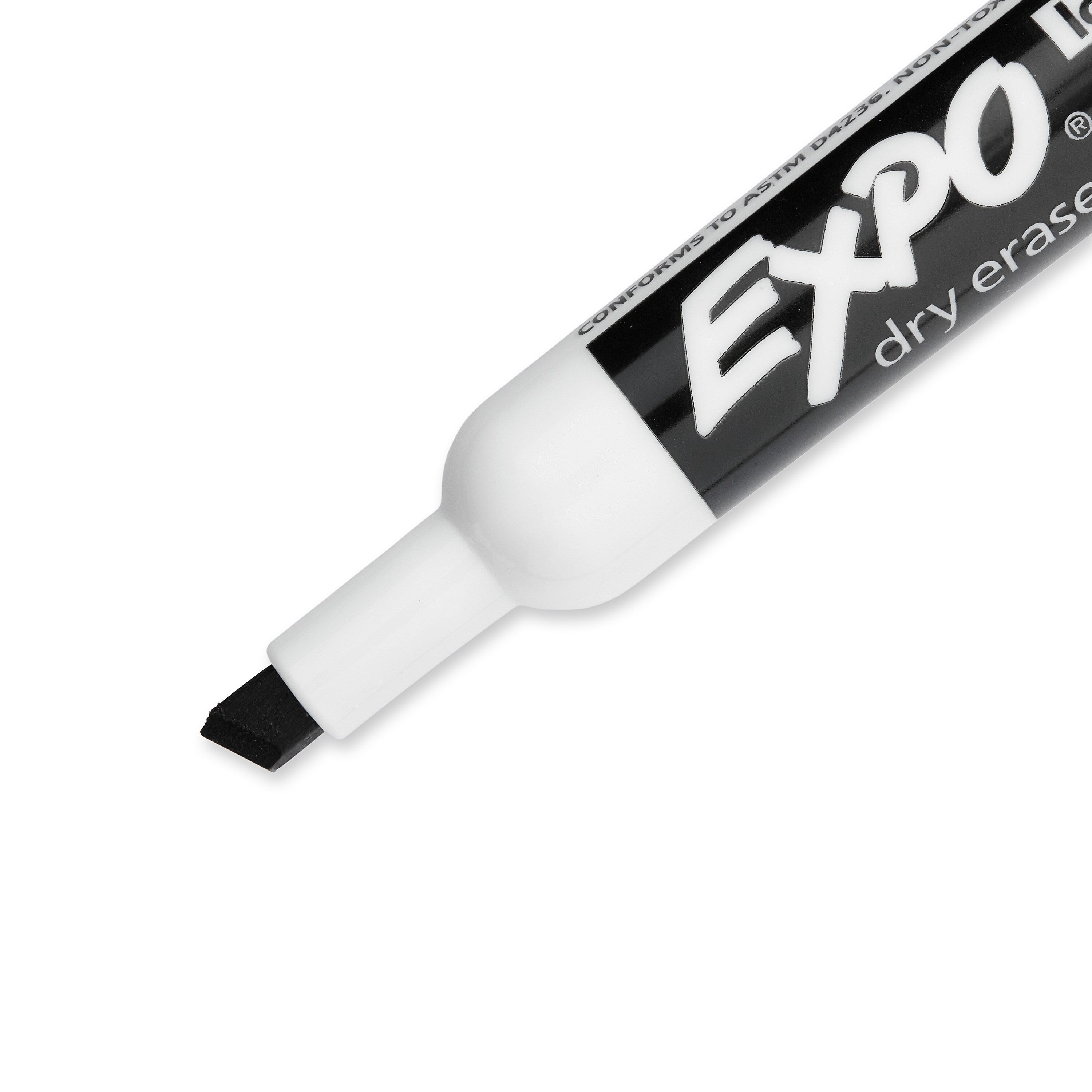 Expo Dry Erase Markers, Chisel Tip, Black, 4/Pack