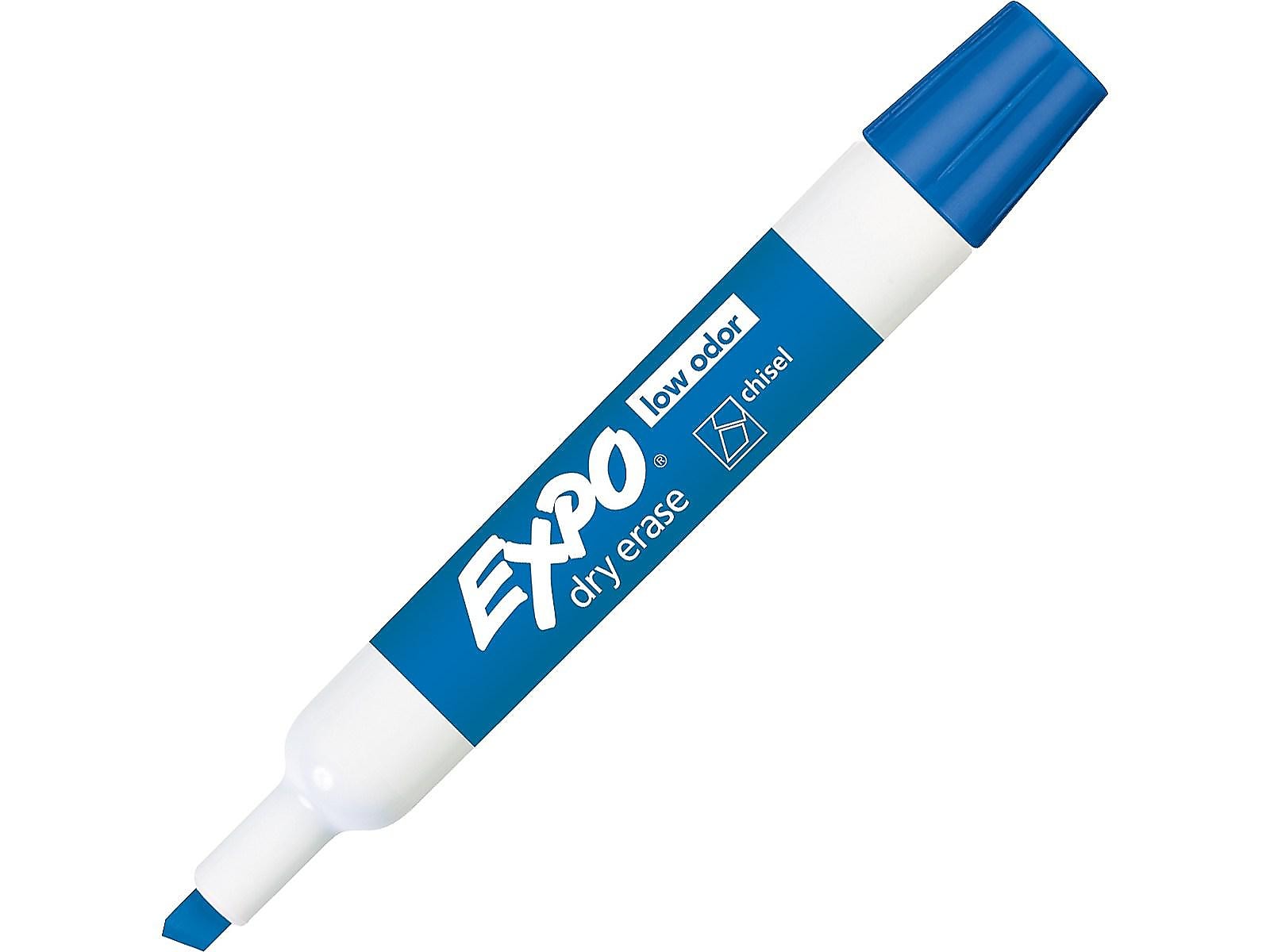 Expo Dry Erase Markers, Chisel Tip, Blue, 12/Pack
