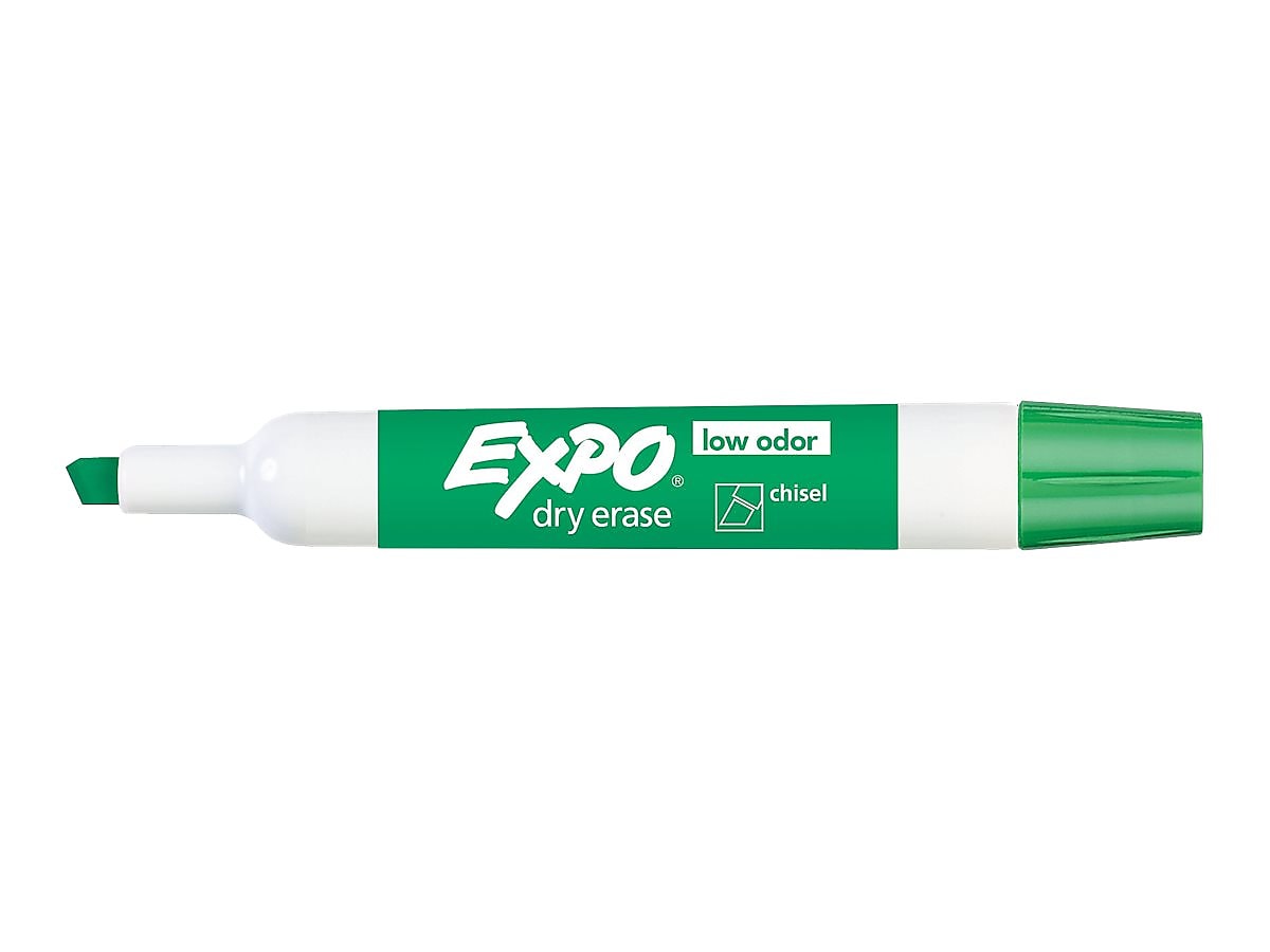 Expo Dry Erase Markers, Chisel Tip, Green, 12/Pack