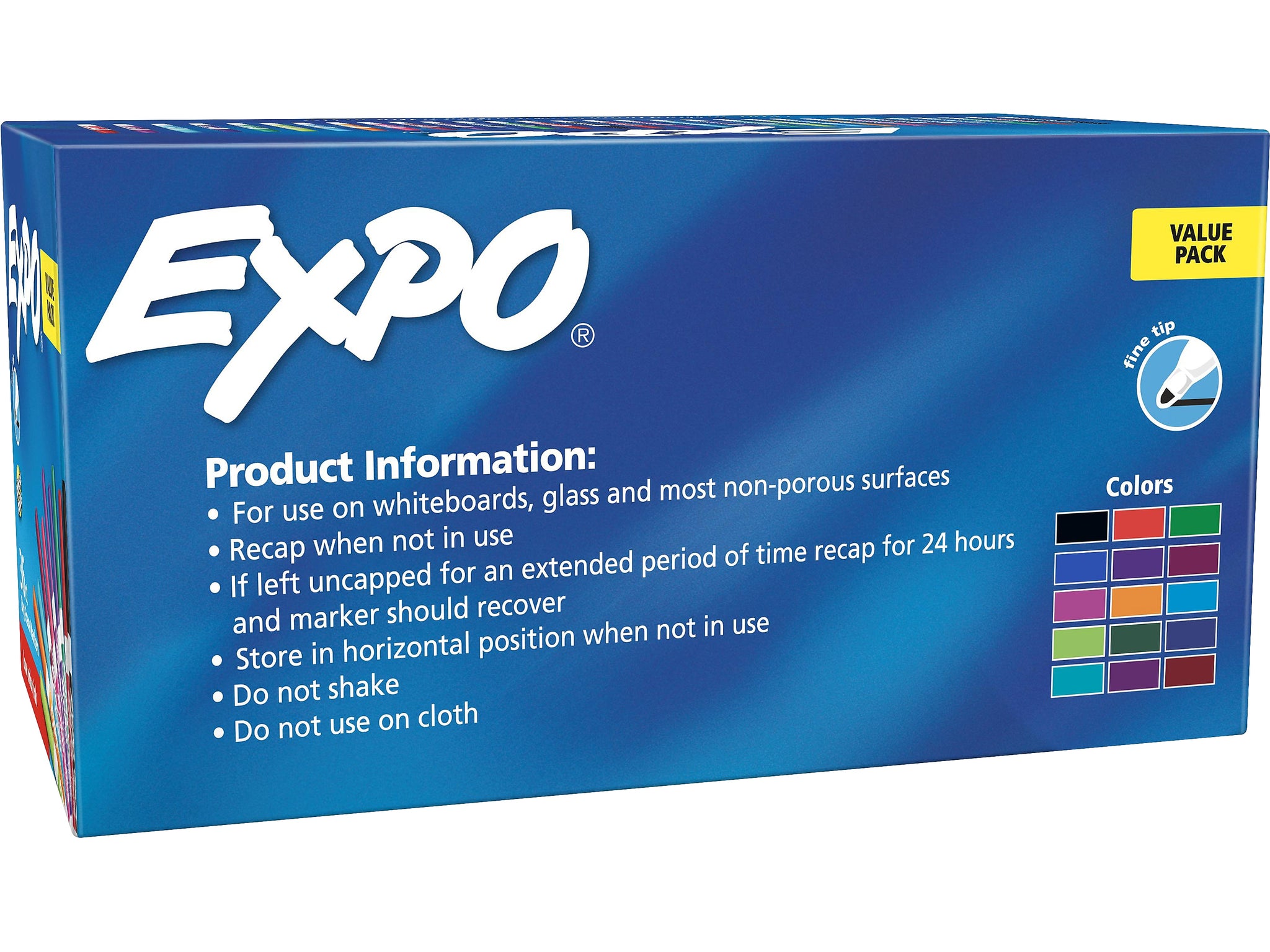 Expo Dry Erase Markers, Fine Tip, Assorted, 36/Pack