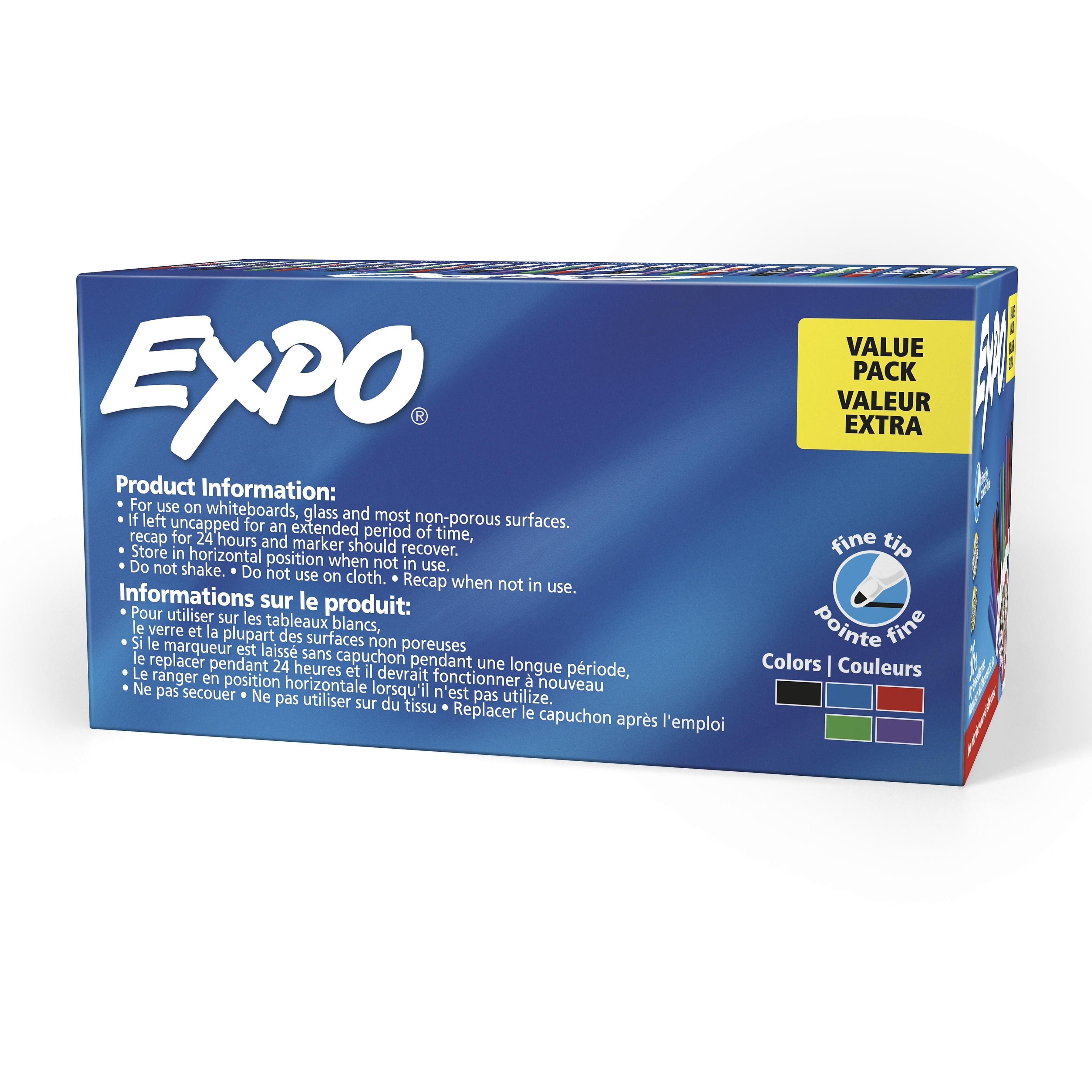 Expo Dry Erase Markers, Fine Tip, Assorted, 36/Pack