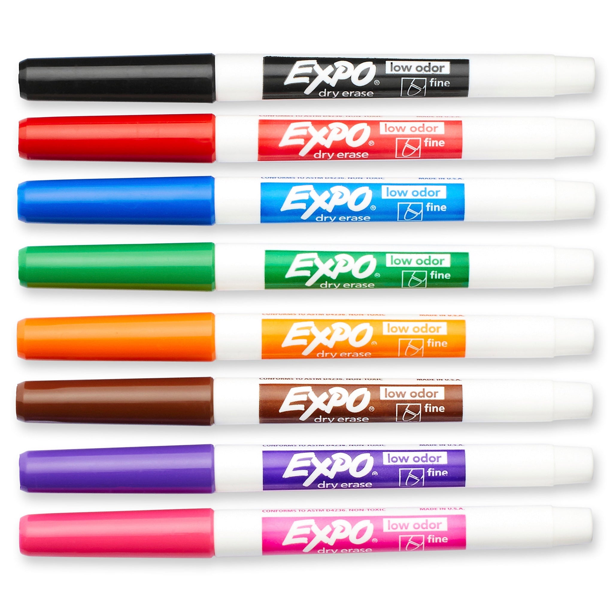 Expo Dry Erase Markers, Fine Tip, Assorted, 8/Pack