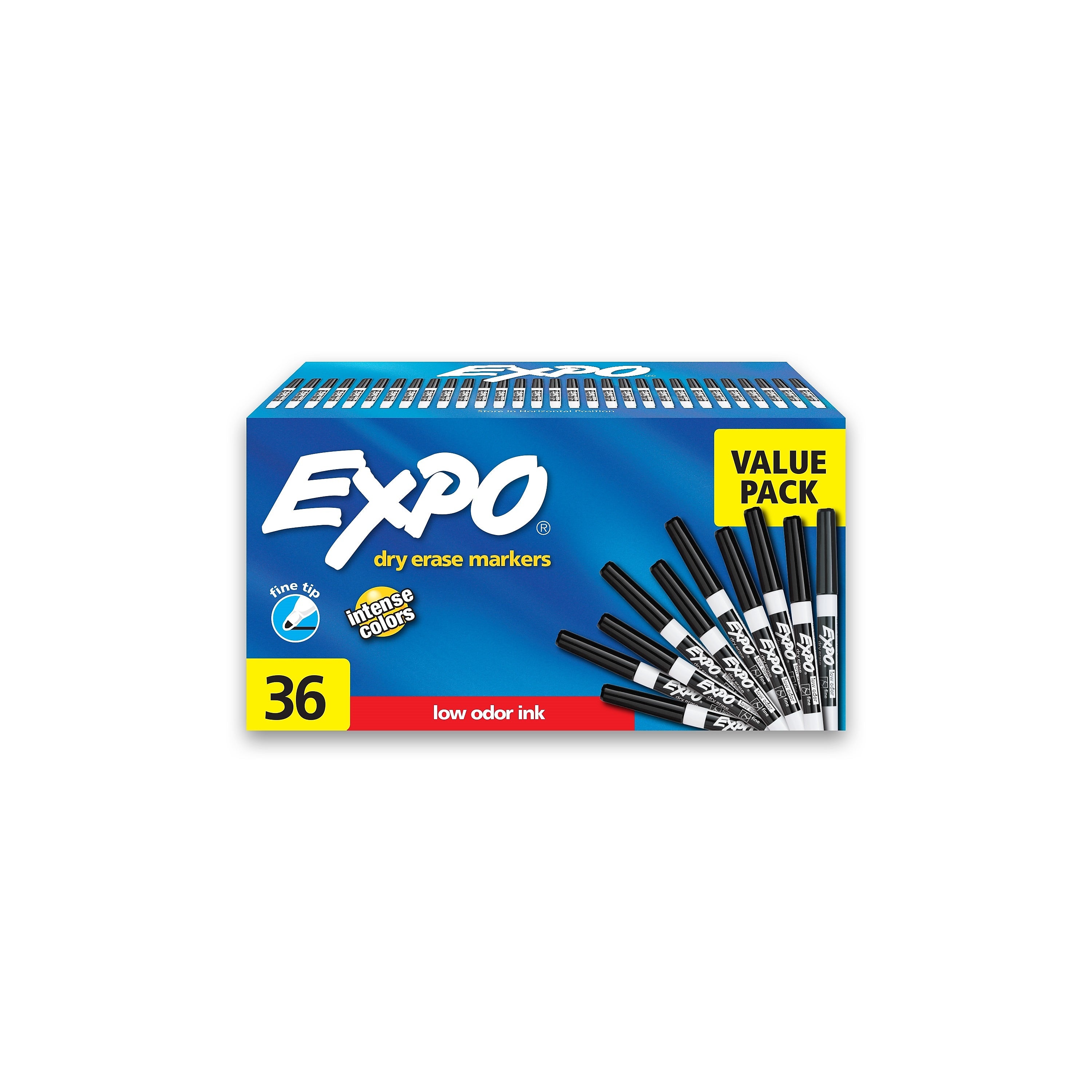 Expo Dry Erase Markers, Fine Tip, Black, 36/Pack