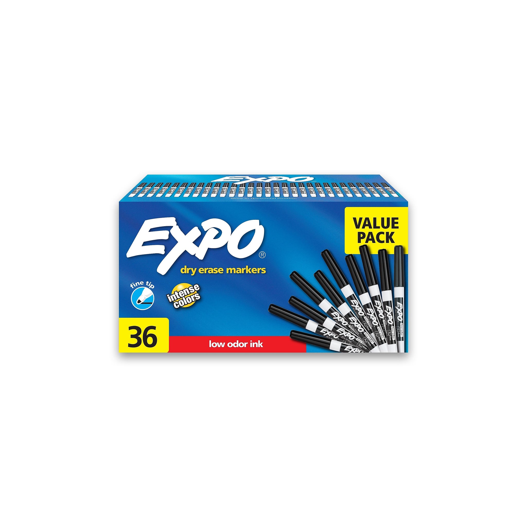 Expo Dry Erase Markers, Fine Tip, Black, 36/Pack