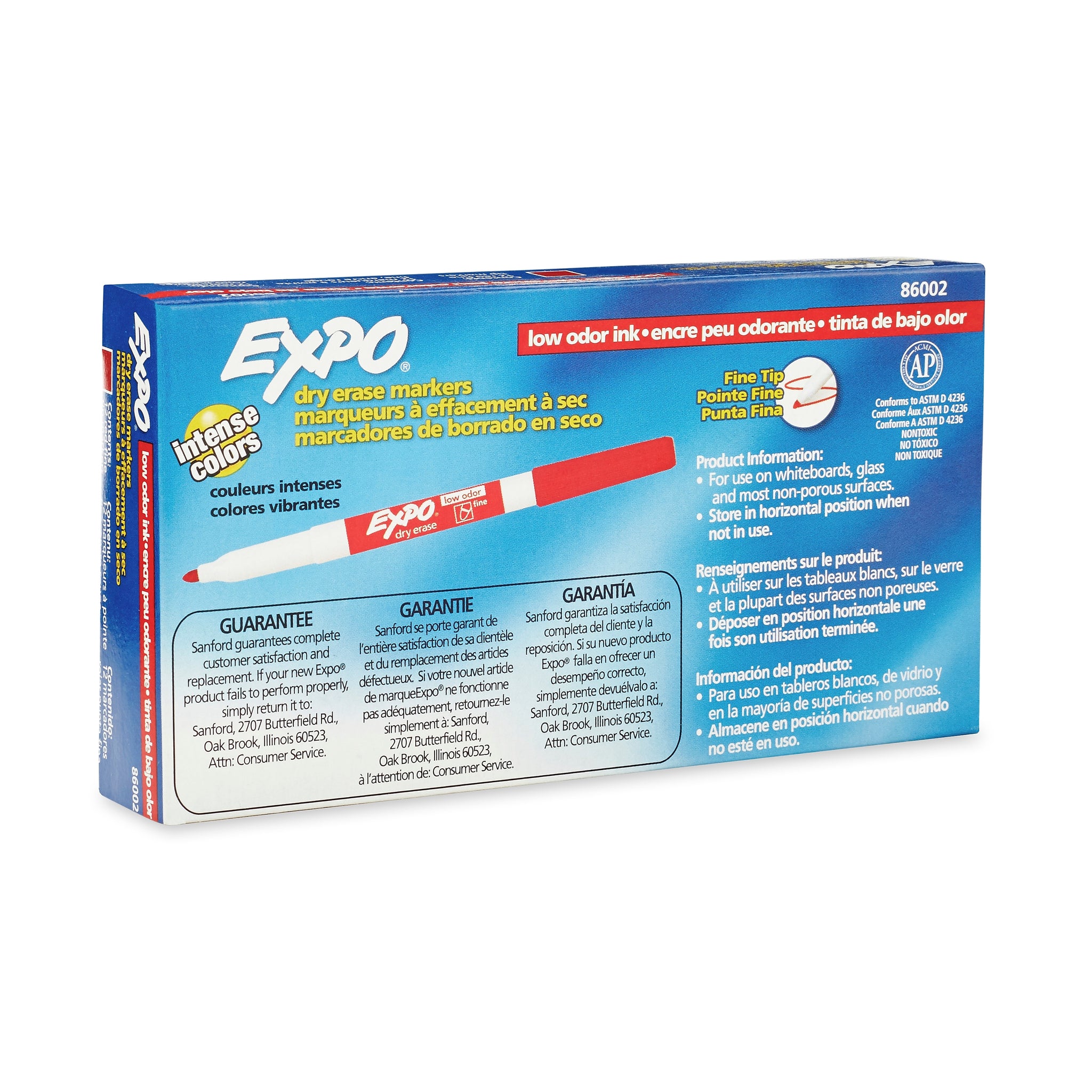 Expo Dry Erase Markers, Fine Tip, Red, 12/Pack