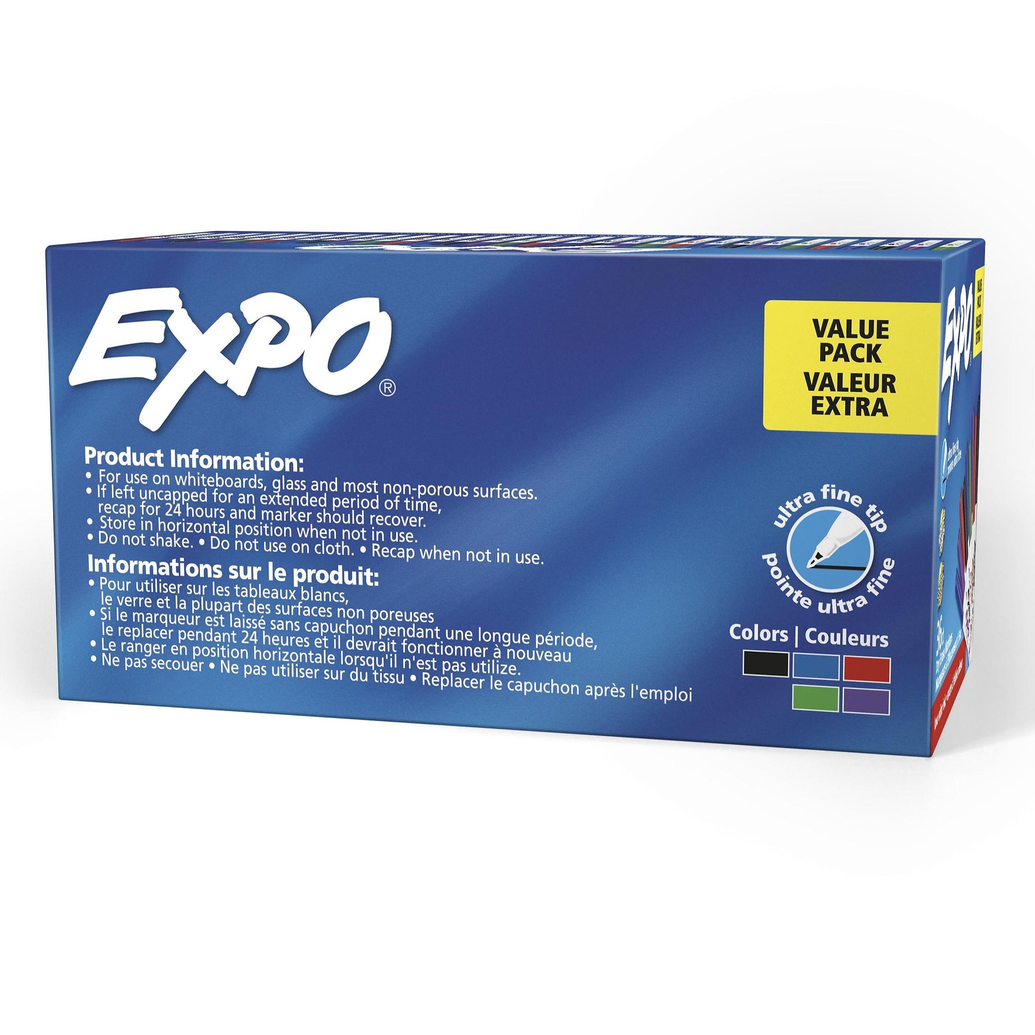 Expo Dry Erase Markers, Ultra Fine Tip, Assorted, 36/Pack