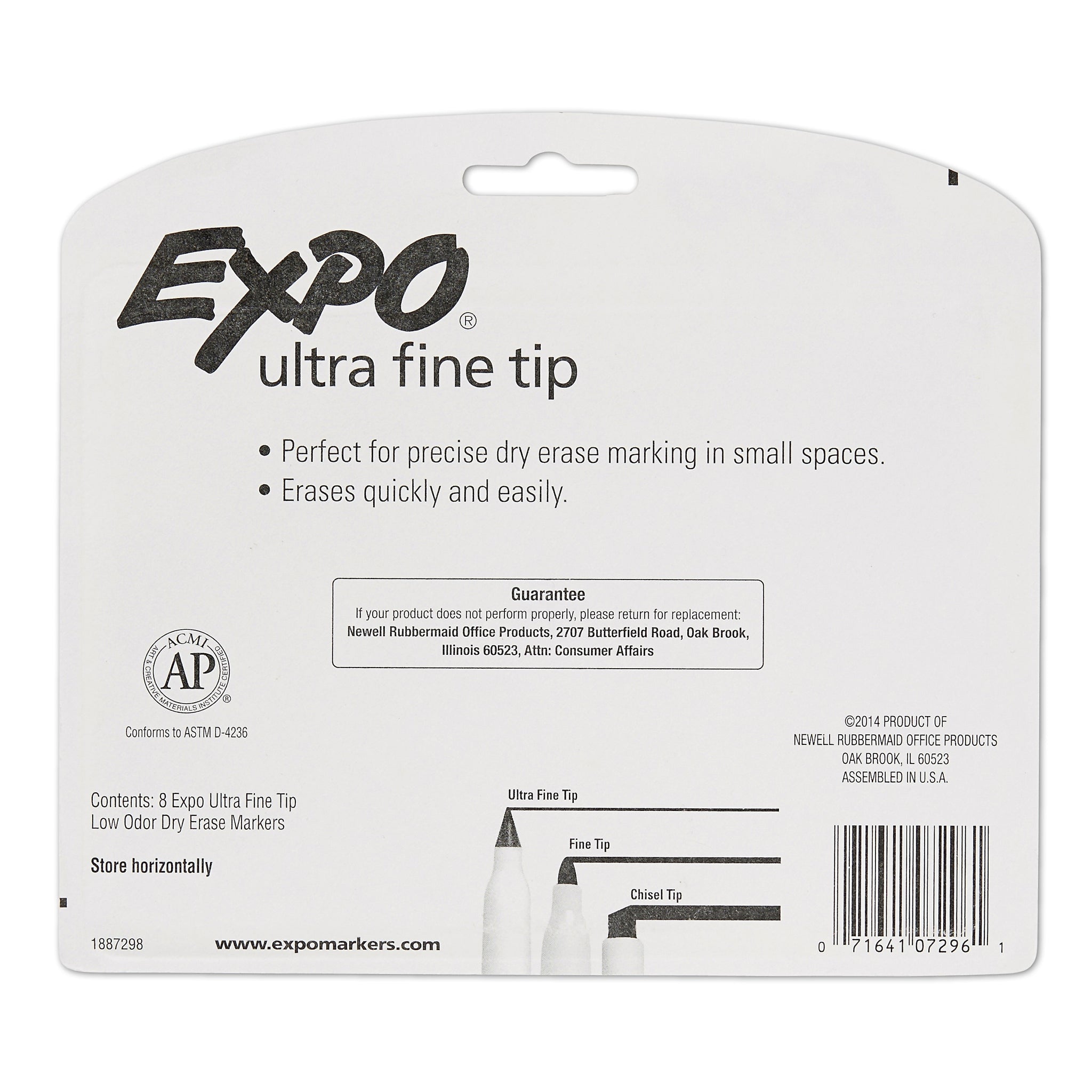 Expo Dry Erase Markers, Ultra Fine Tip, Assorted, 8/Pack