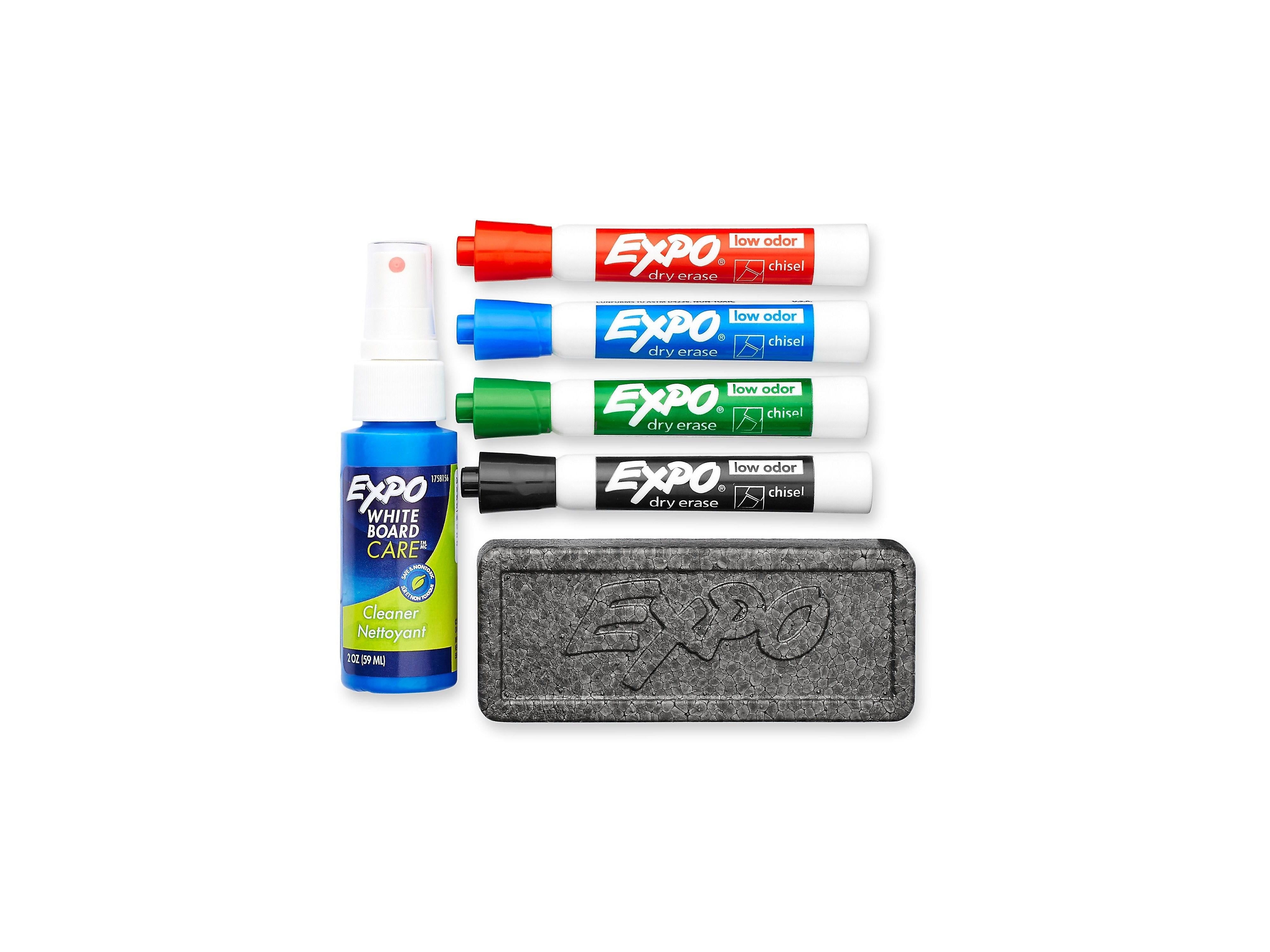 EXPO Dry-Erase Starter Kit, Low Odor, Chisel-Tip, Assorted Colors