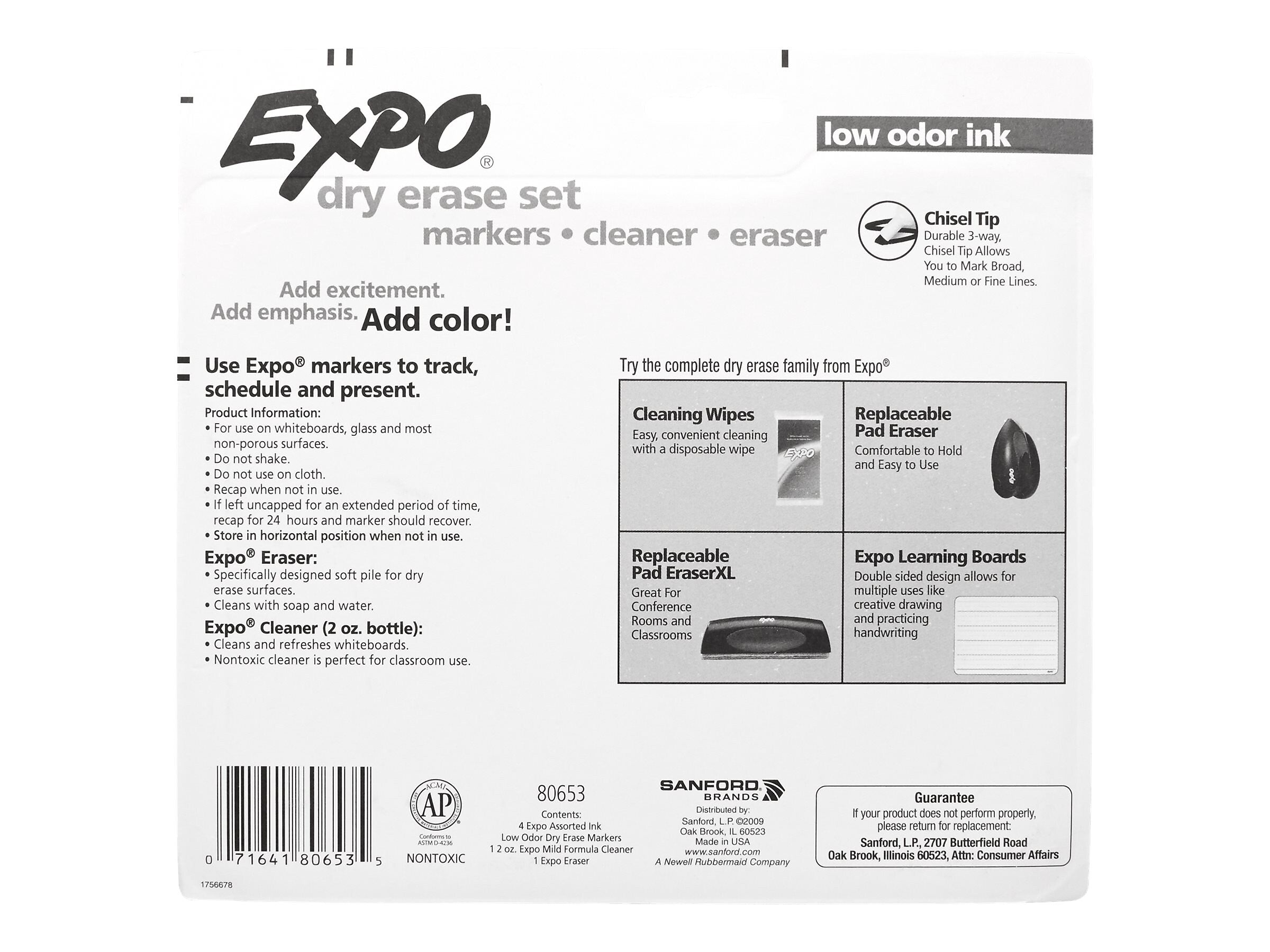 EXPO Dry-Erase Starter Kit, Low Odor, Chisel-Tip, Assorted Colors