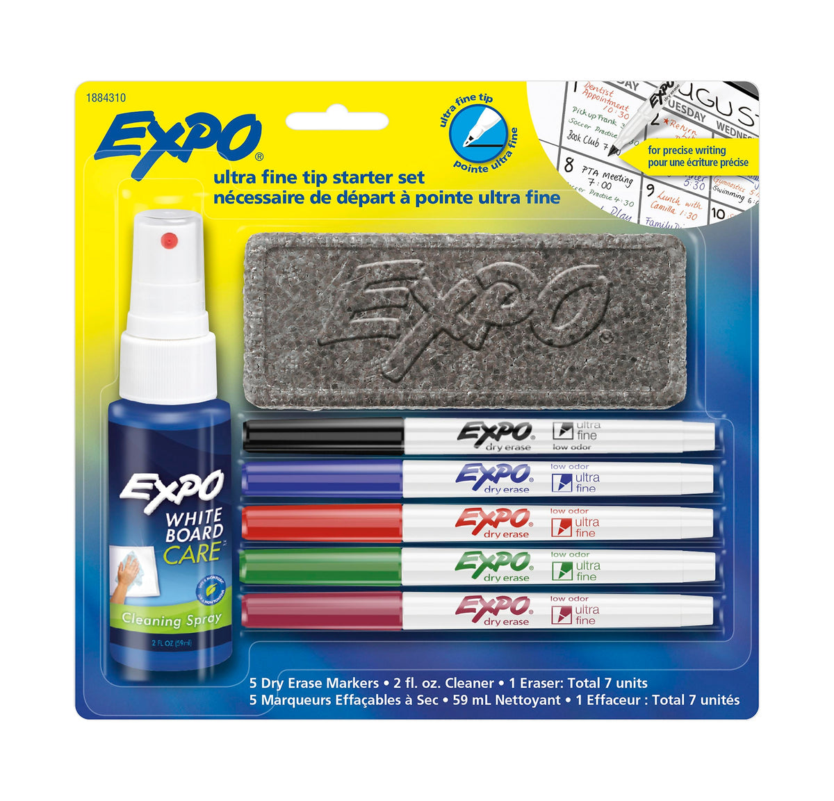 Expo Dry Erase Starter Set, Ultra Fine Tip, Assorted, 5/Set