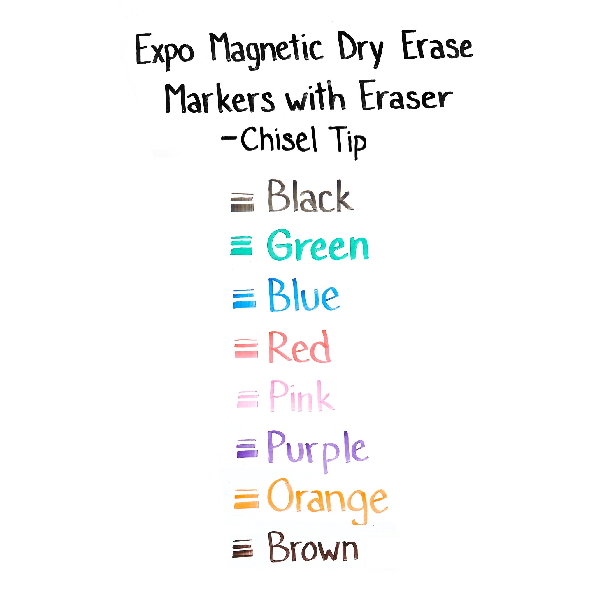 Expo Magnetic Dry Erase Markers, Chisel Tip, Assorted, 8/Pack