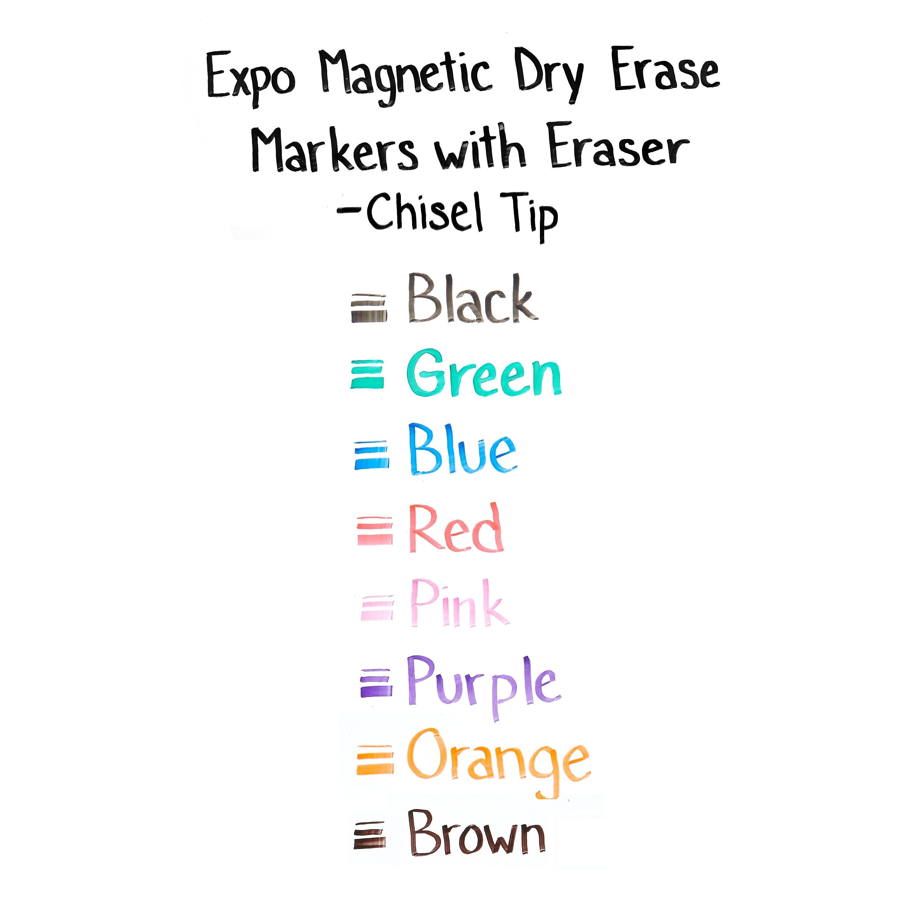 Expo Magnetic Dry Erase Markers, Chisel Tip, Assorted, 8/Pack