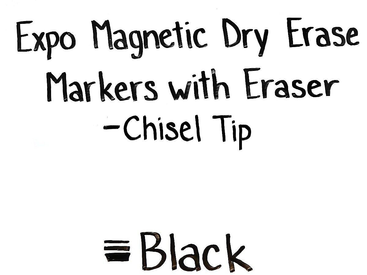 Expo Magnetic Dry Erase Markers, Chisel Tip, Black, 4/Pack