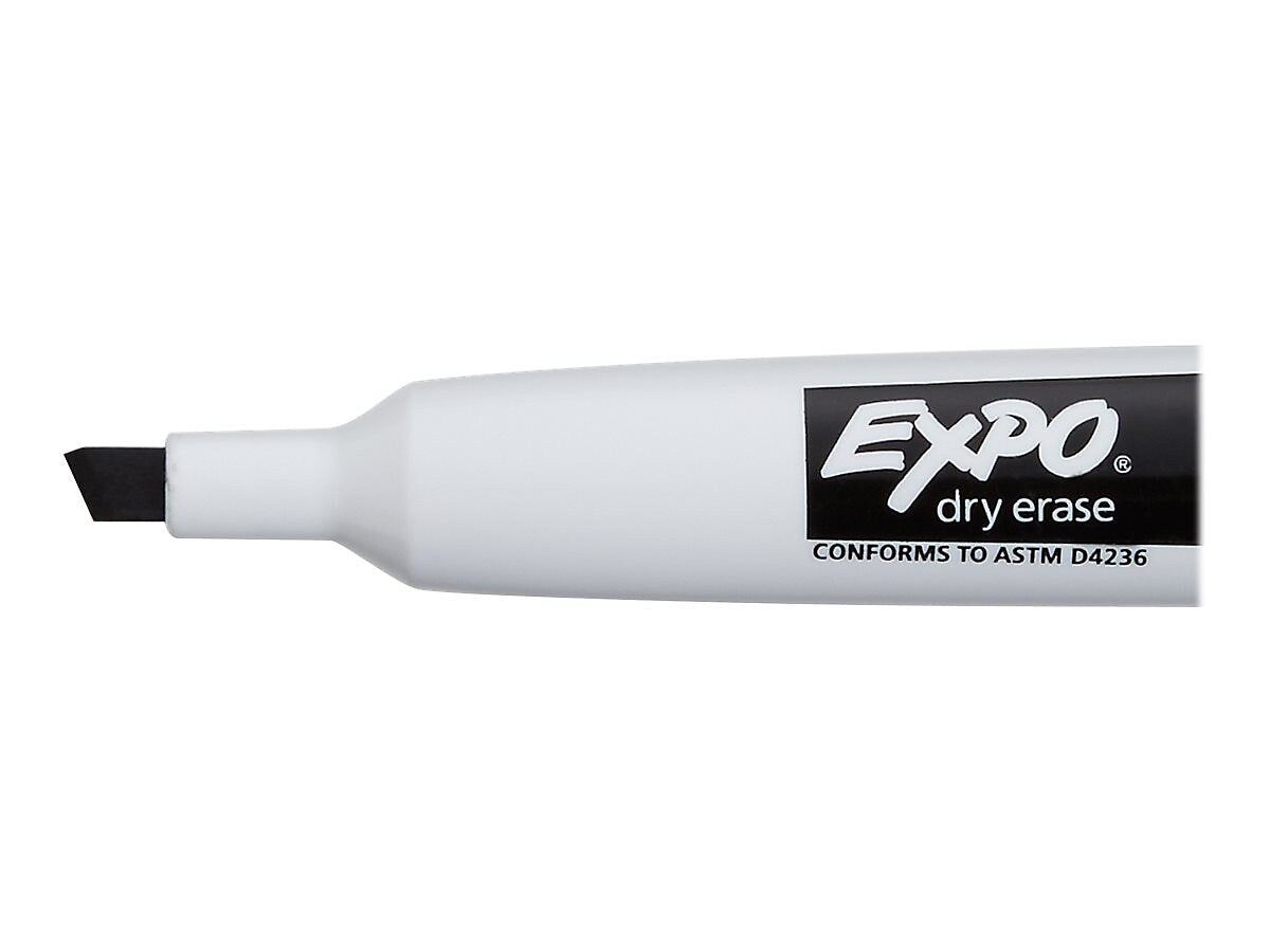 Expo Magnetic Dry Erase Markers, Chisel Tip, Black, 4/Pack