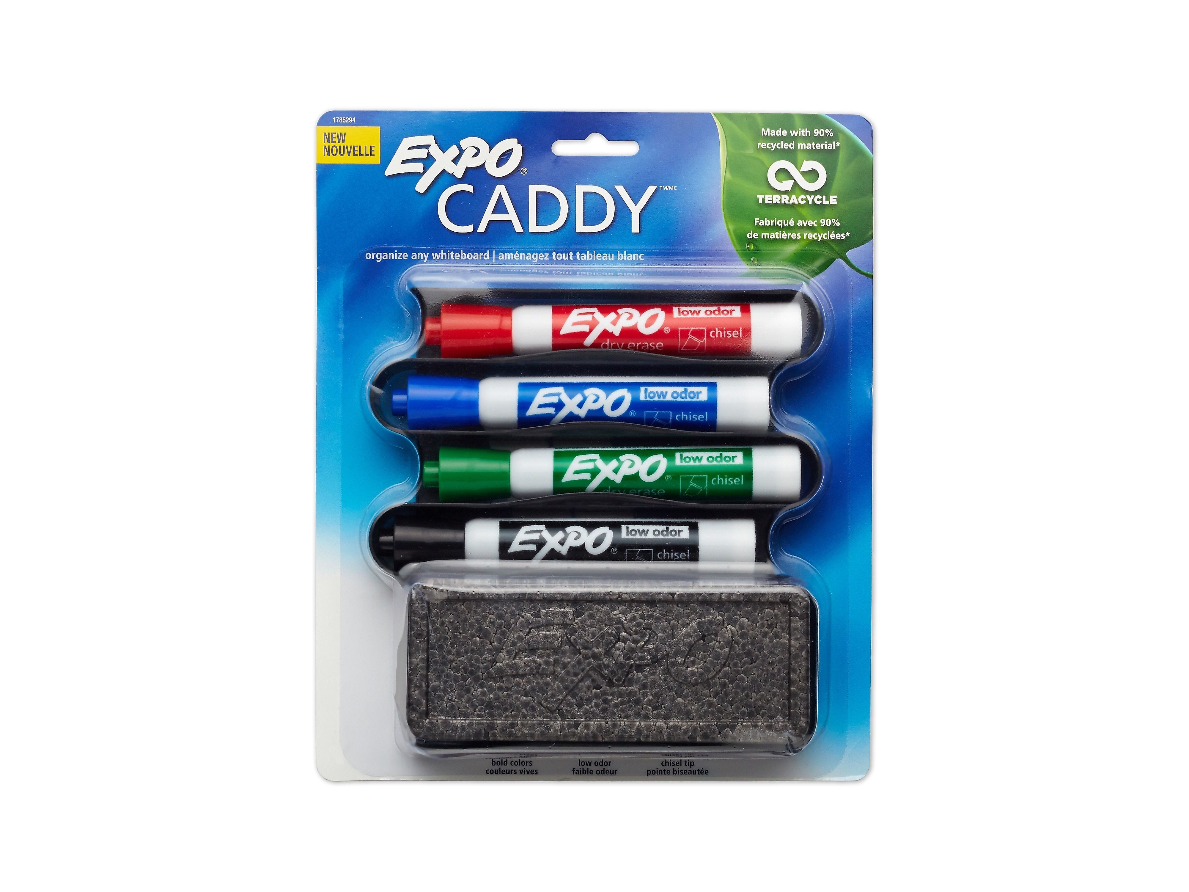 Expo Mountable Whiteboard Caddy Kit, Broad Chisel Tip, Assorted Colors