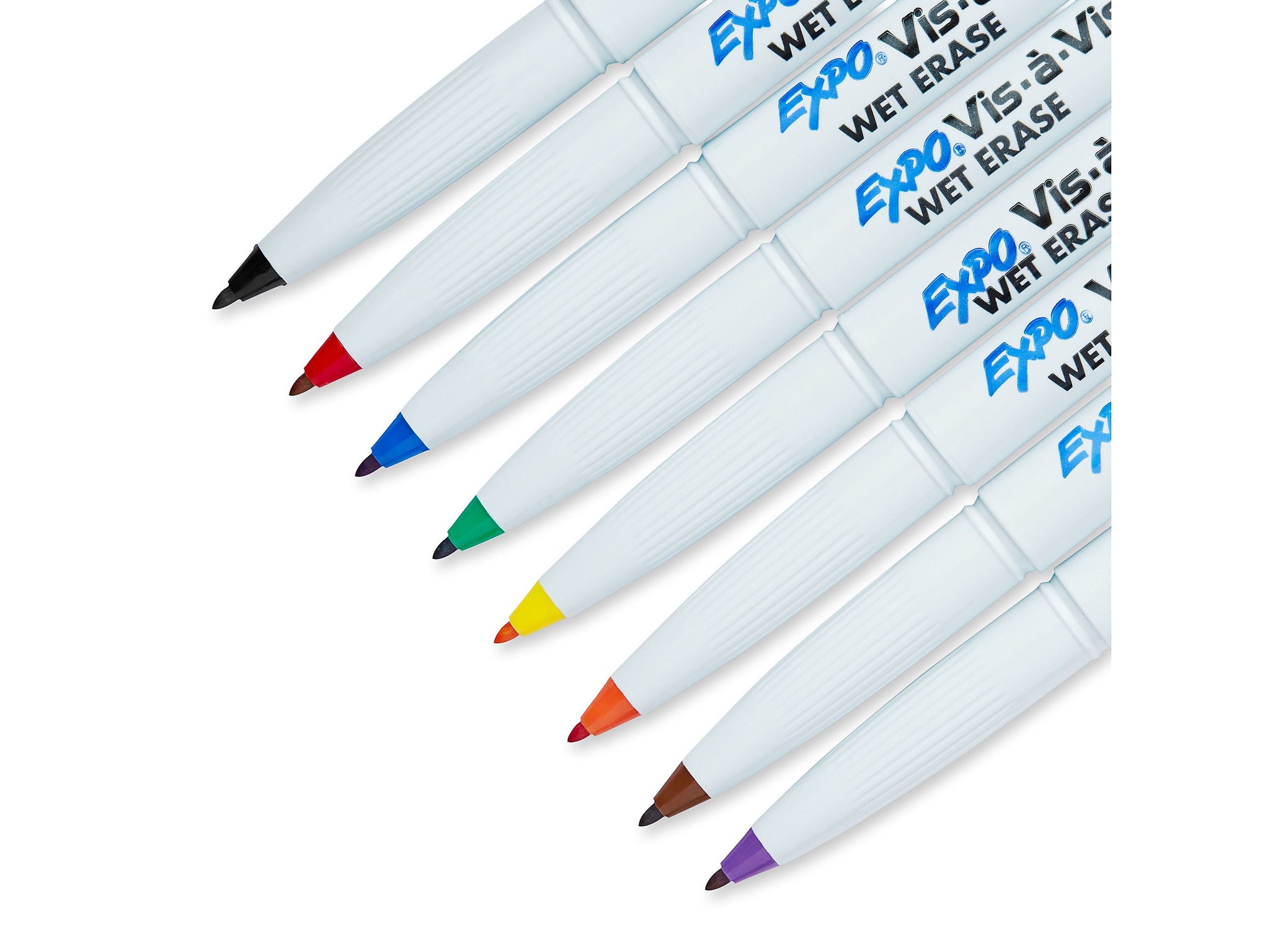 Expo Vis-a-Vis Wet Erase Markers, Fine Point, Assorted, 8/Pack