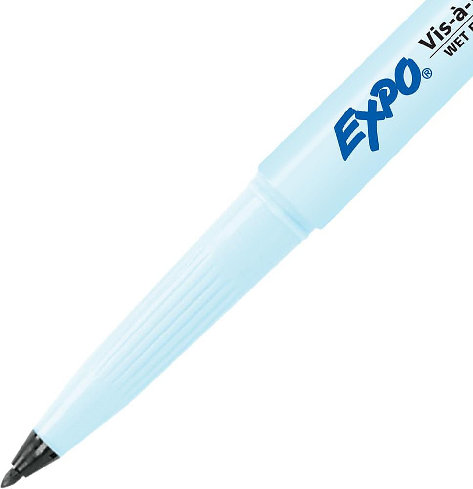 Expo Vis-A-Vis Wet Erase Markers, Fine Point, Black, Dozen