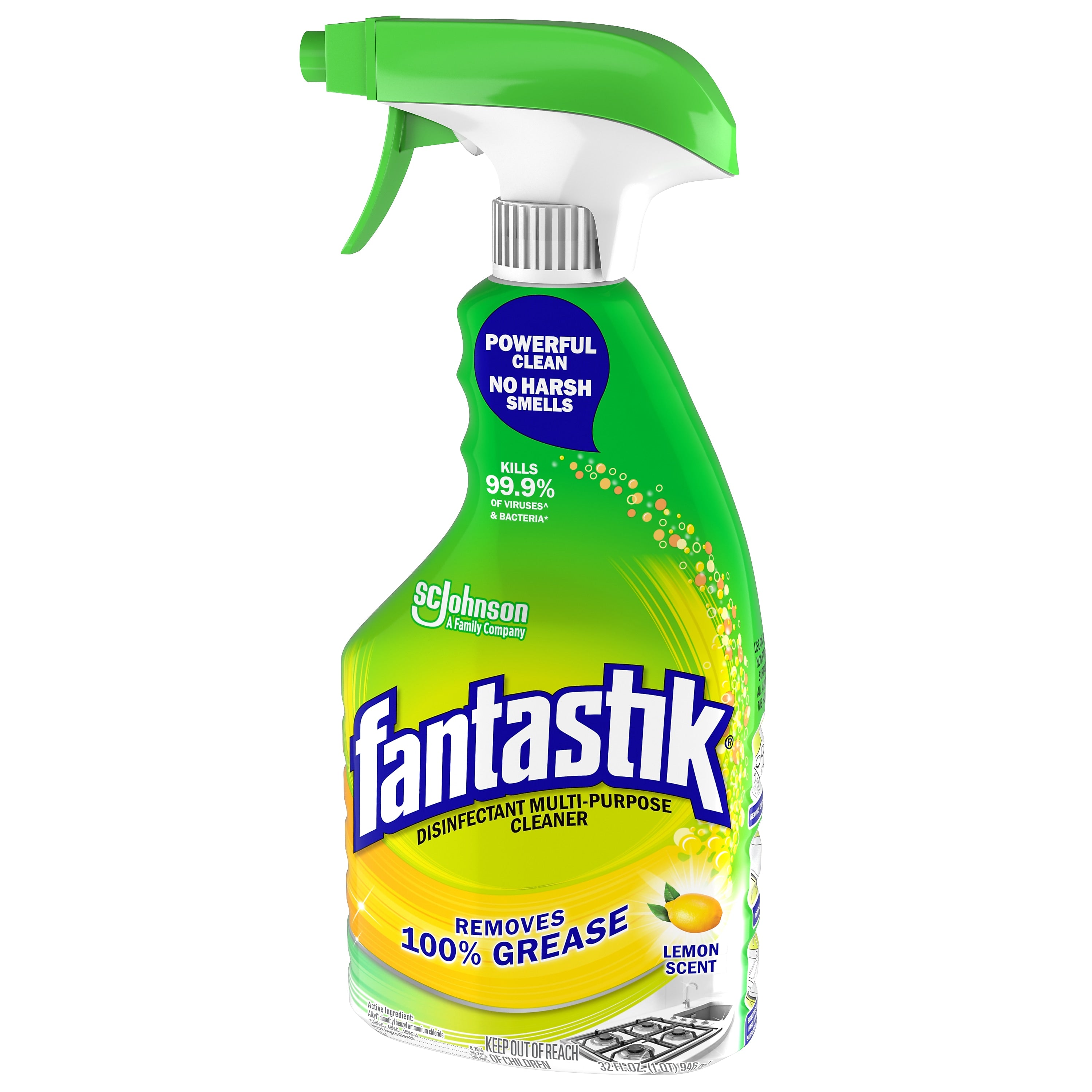 Fantastik Disinfectant All-Purpose Cleaner, Lemon, 32 Oz.