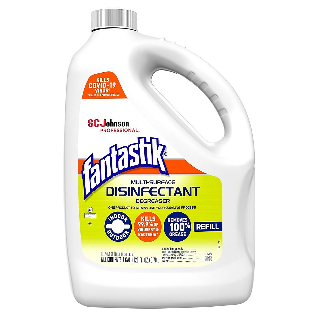 Fantastik Multi-Surface Disinfectant Degreaser, Fresh Scent, 1 gal., 4/Carton