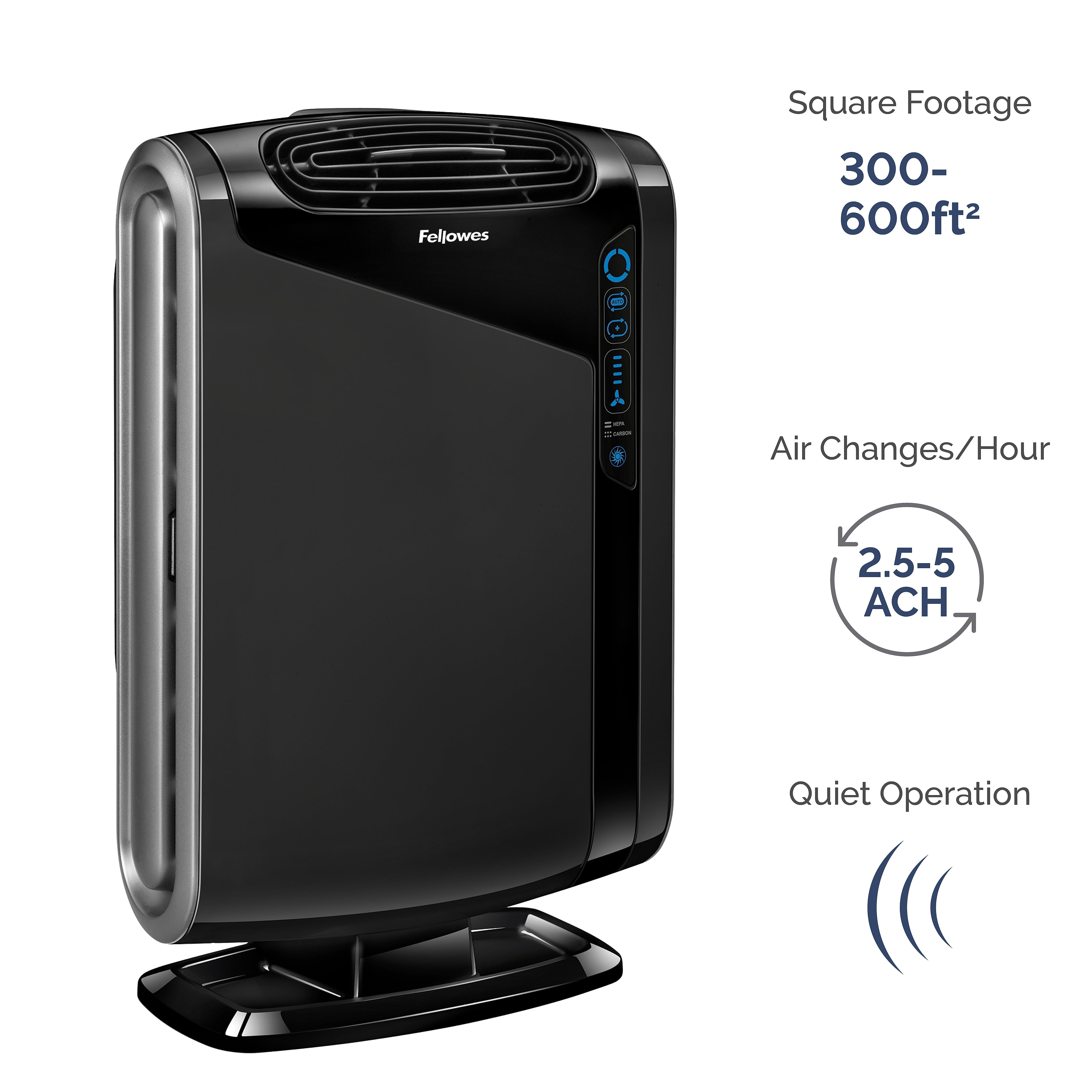 Fellowes AeraMax,True HEPA Console Air Purifier, Black