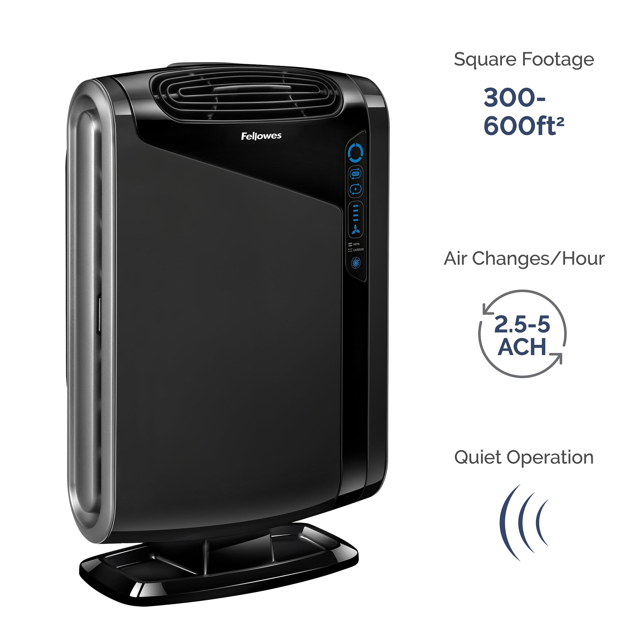 Fellowes AeraMax,True HEPA Console Air Purifier, Black