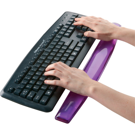 Fellowes Crystals Gel Wrist Rest, Non-Skid Base, Purple