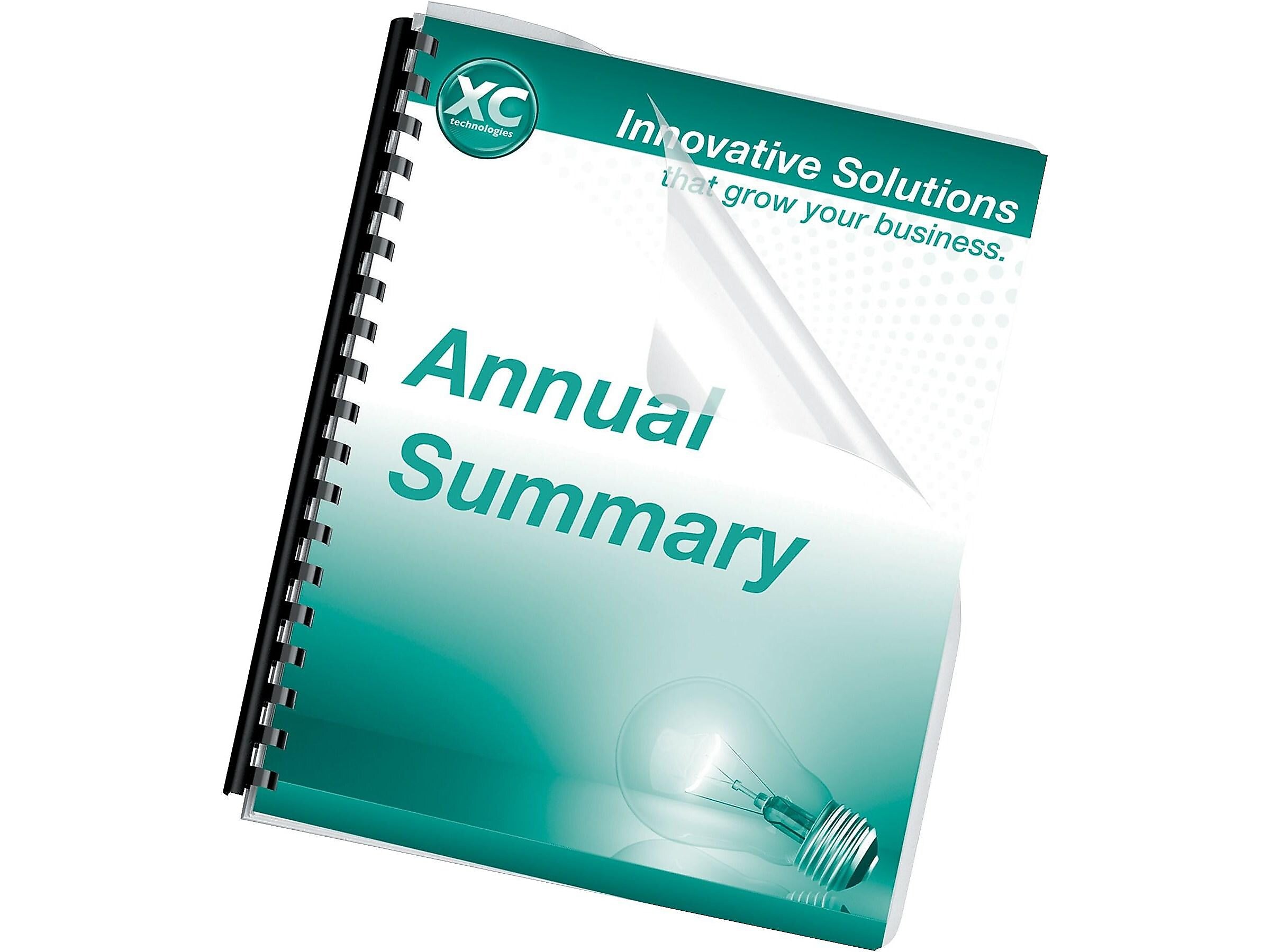 Fellowes Crystals Presentation Covers, Oversize, Clear, 100/Pack