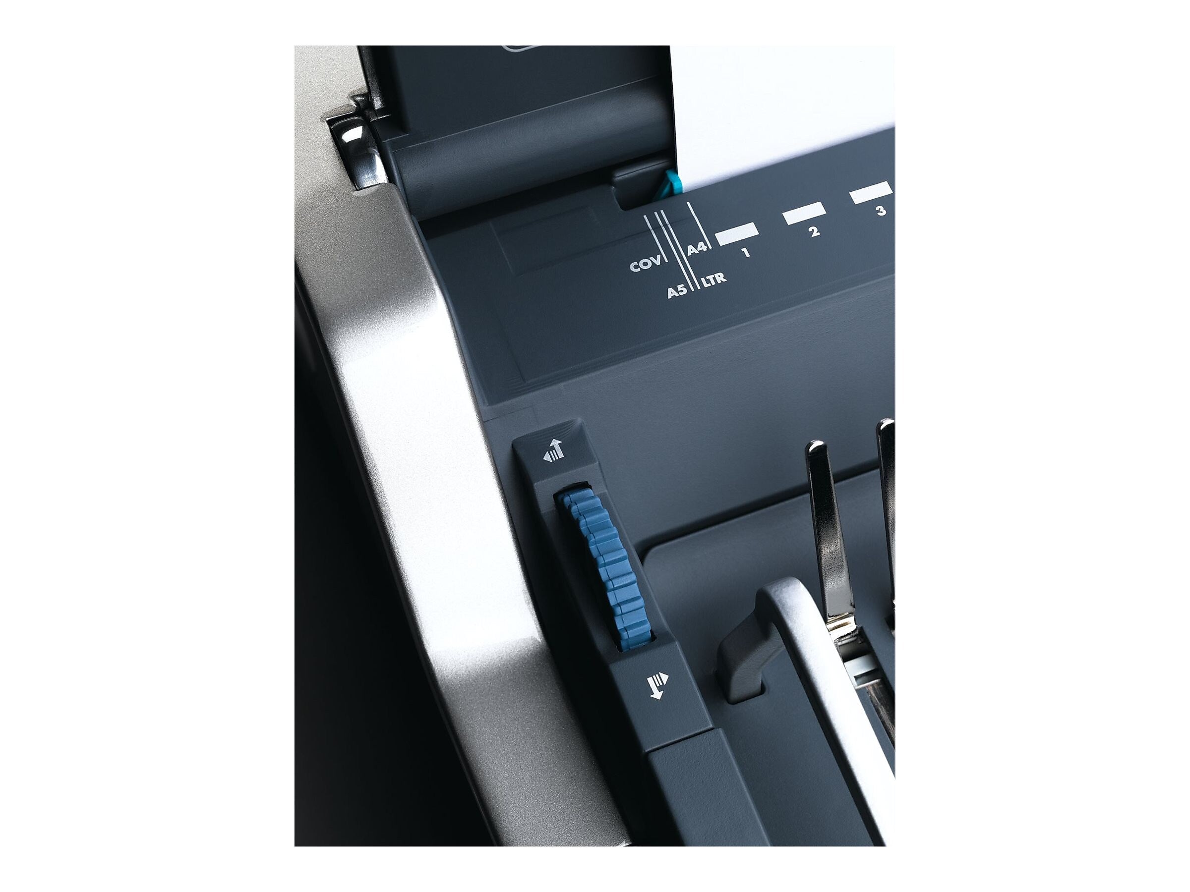 Fellowes Galaxy Comb Binding Machine, 500 Sheet Capacity, Metallic Silver/Black