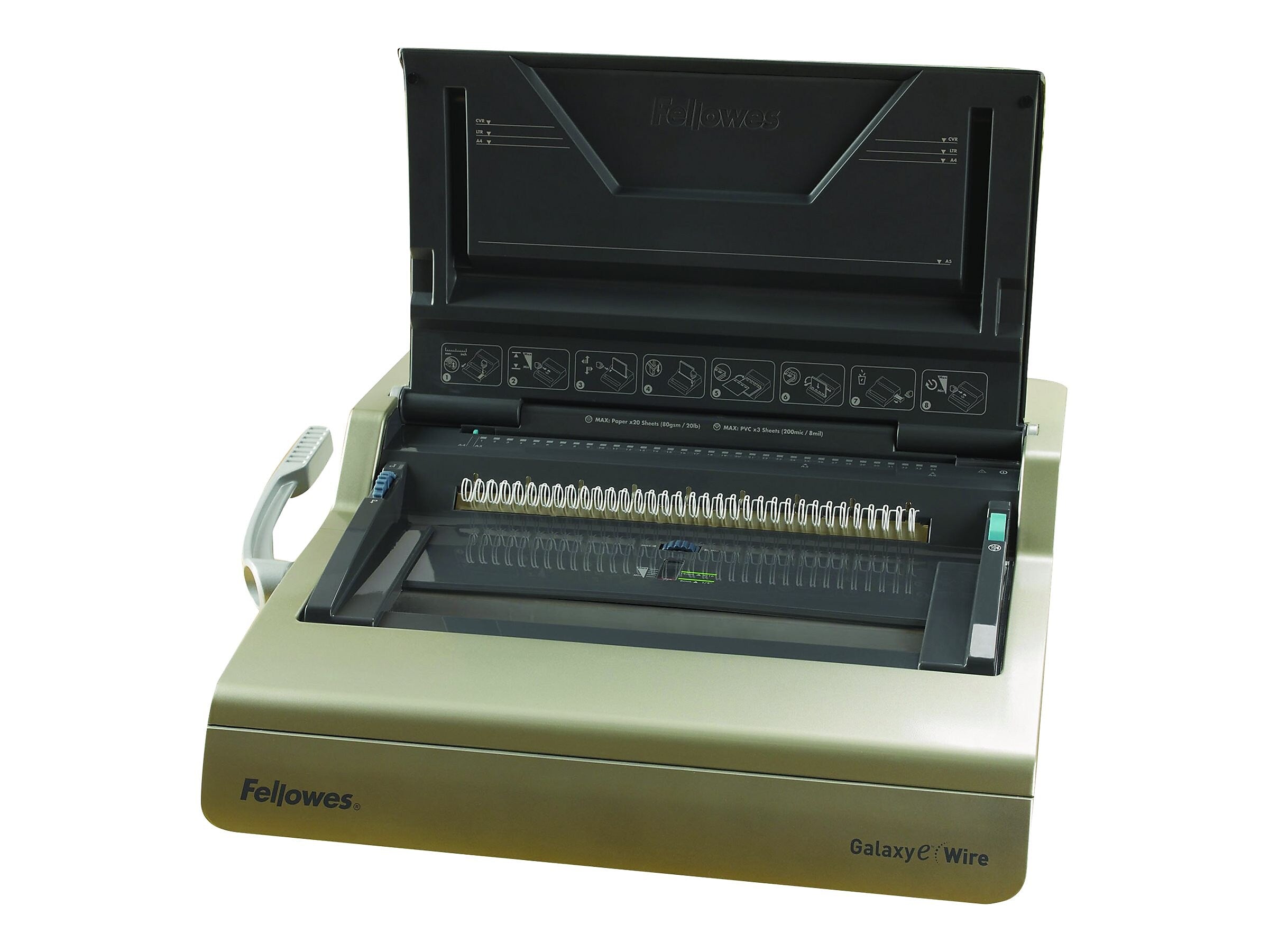Fellowes Galaxy-E Wire Binding Machine, 130 Sheet Capacity, Gray