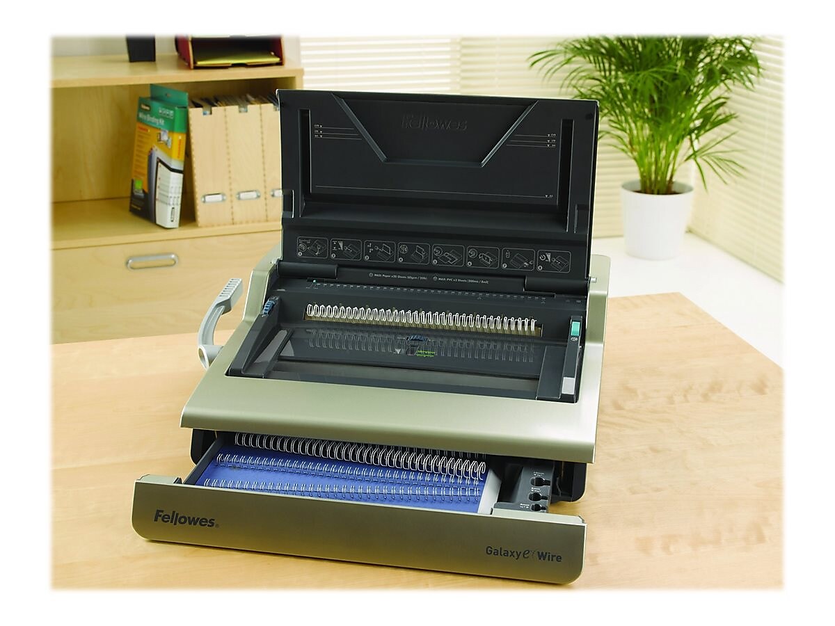 Fellowes Galaxy-E Wire Binding Machine, 130 Sheet Capacity, Gray
