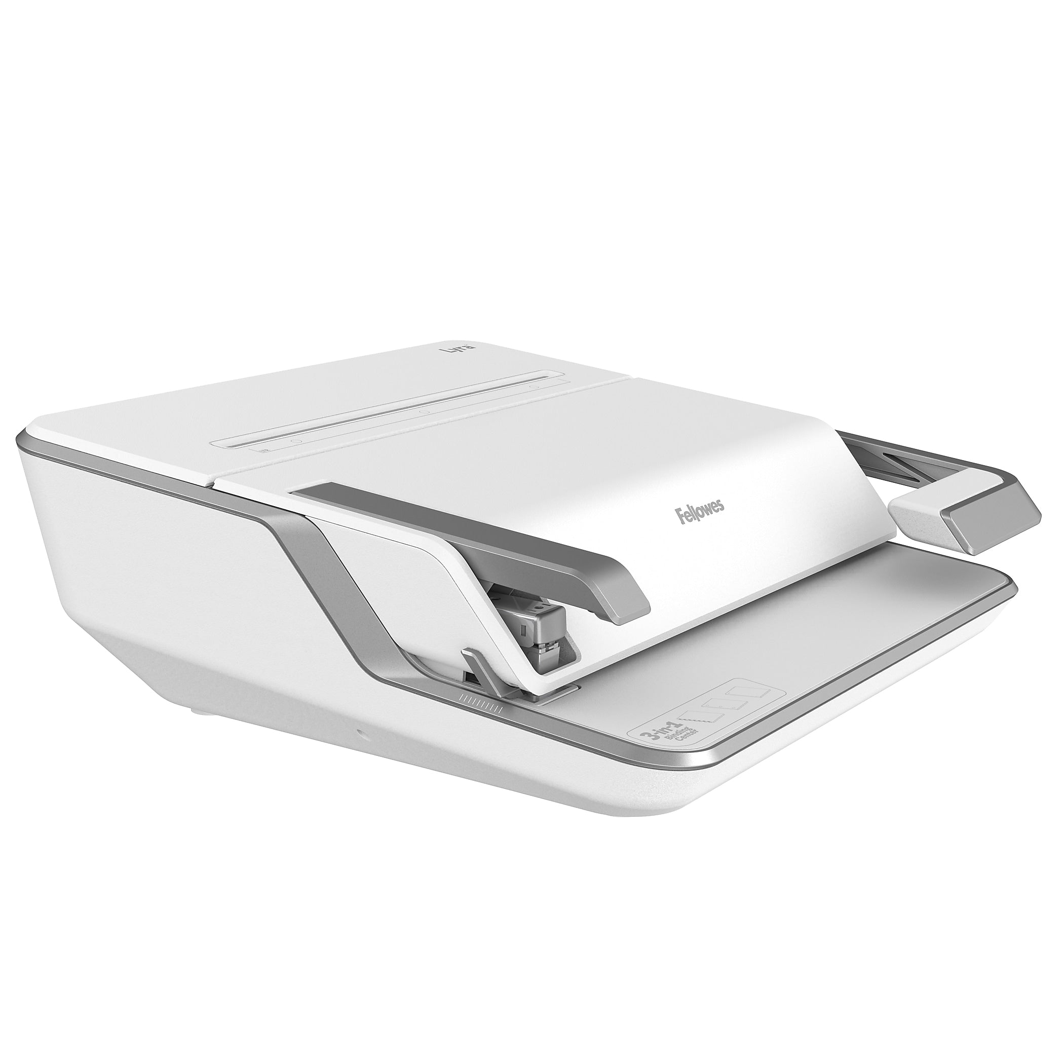 Fellowes Lyra Comb Binding Machine, 30 Sheet Capacity, White/Gray