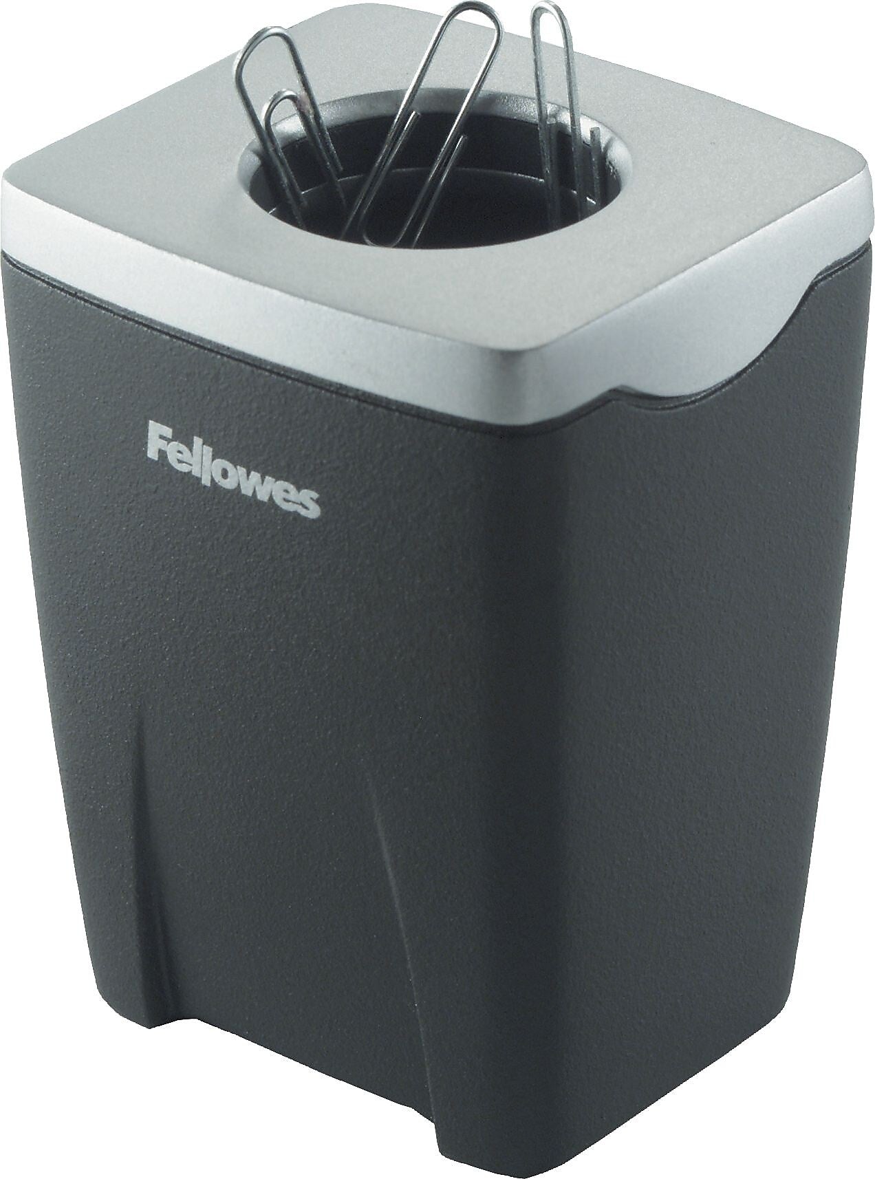 Fellowes® Office Suites™ Paper Clip Cup, Black/Silver, 3-1/4