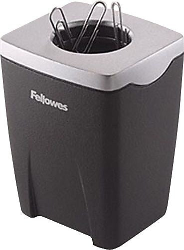 Fellowes® Office Suites™ Paper Clip Cup, Black/Silver, 3-1/4