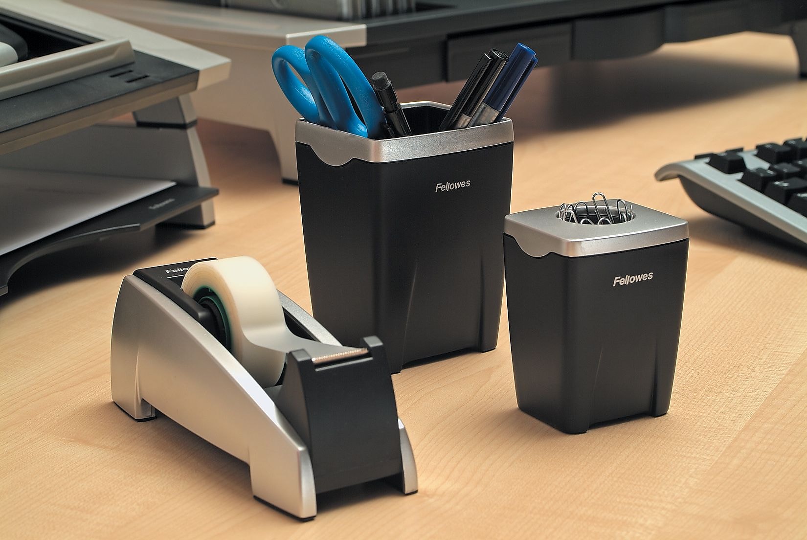 Fellowes Office Suites Tape Dispenser, Black/Silver