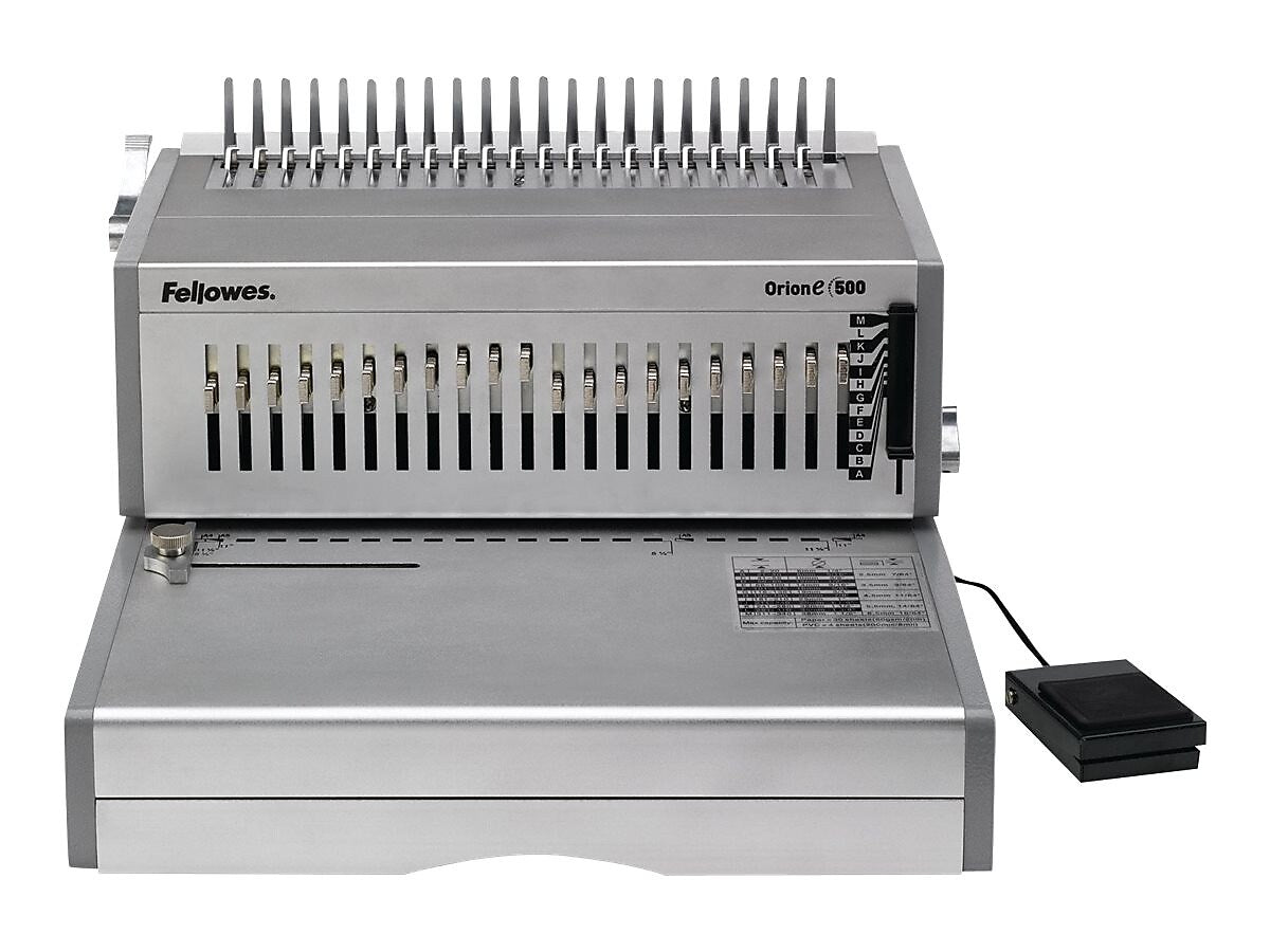 Fellowes Orion Comb Binding Machine, 500 Sheet Capacity, Silver