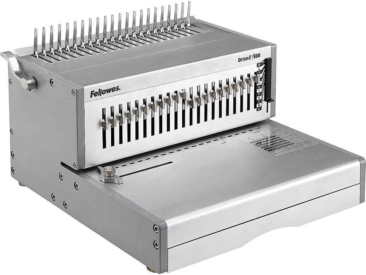 Fellowes Orion Comb Binding Machine, 500 Sheet Capacity, Silver