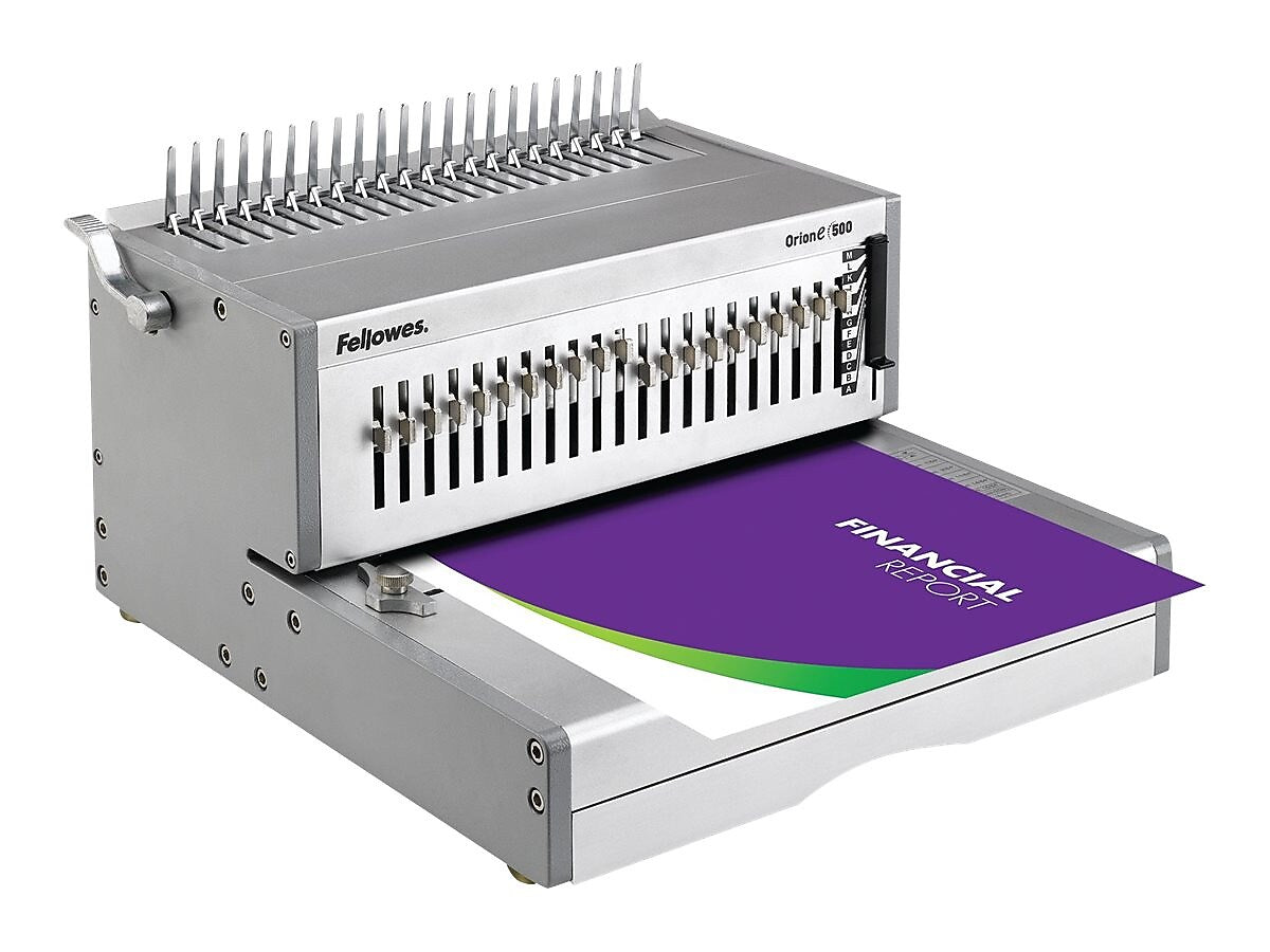 Fellowes Orion Comb Binding Machine, 500 Sheet Capacity, Silver
