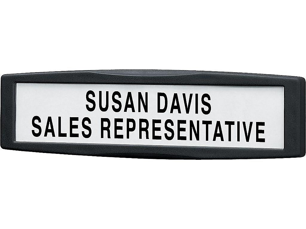Fellowes Partition Additions Plastic Name Plate, Dark Graphite