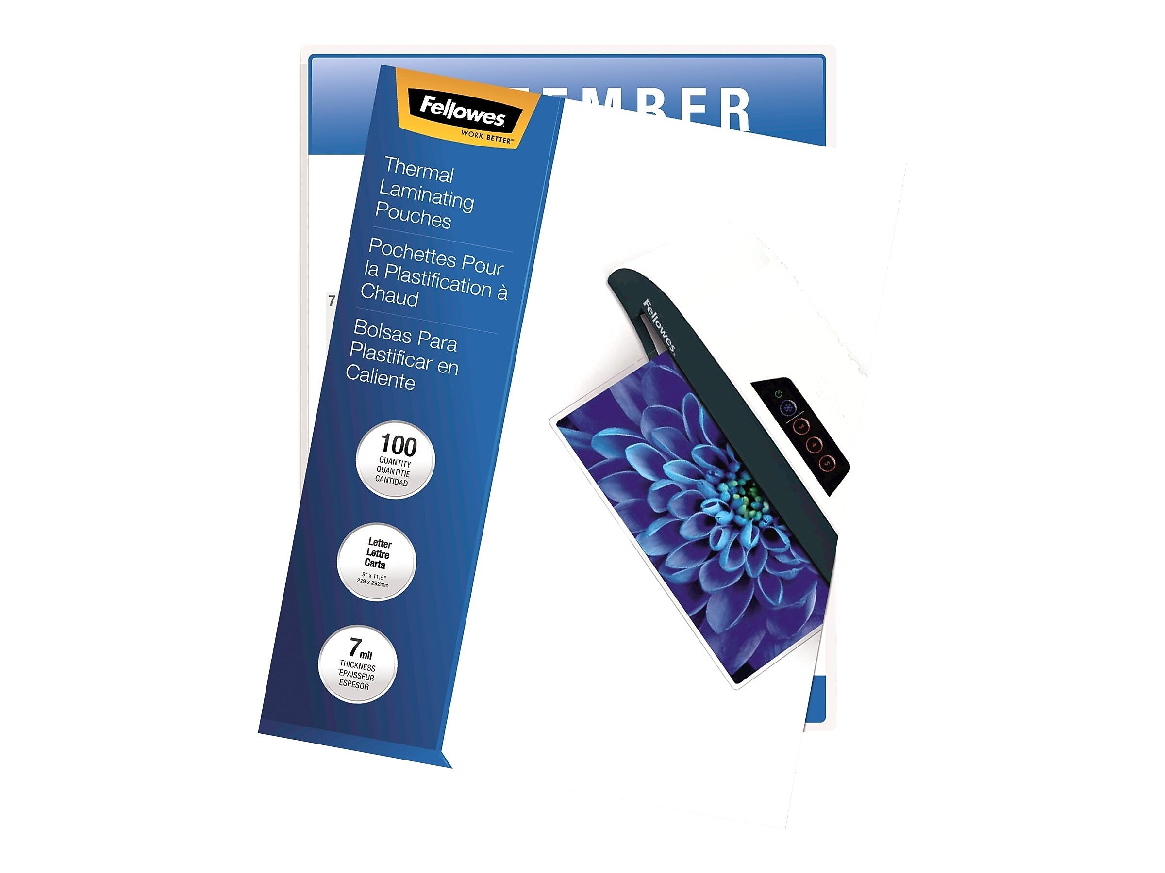 Fellowes Thermal Laminating Pouches, Letter Size, 7 Mil, 100/Pack