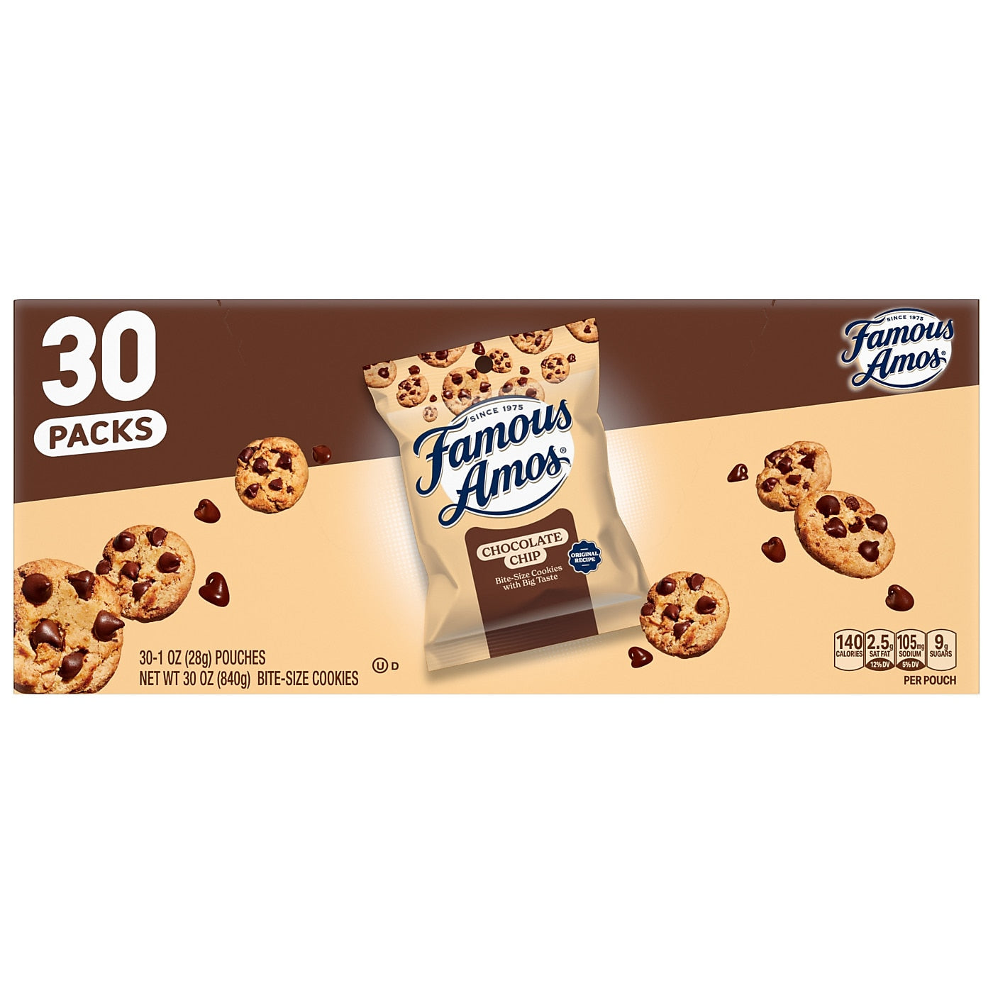 Ferrara Famous Amos Wonders From the World Belgian Chocolate Cookies, 1 oz., 30/Carton