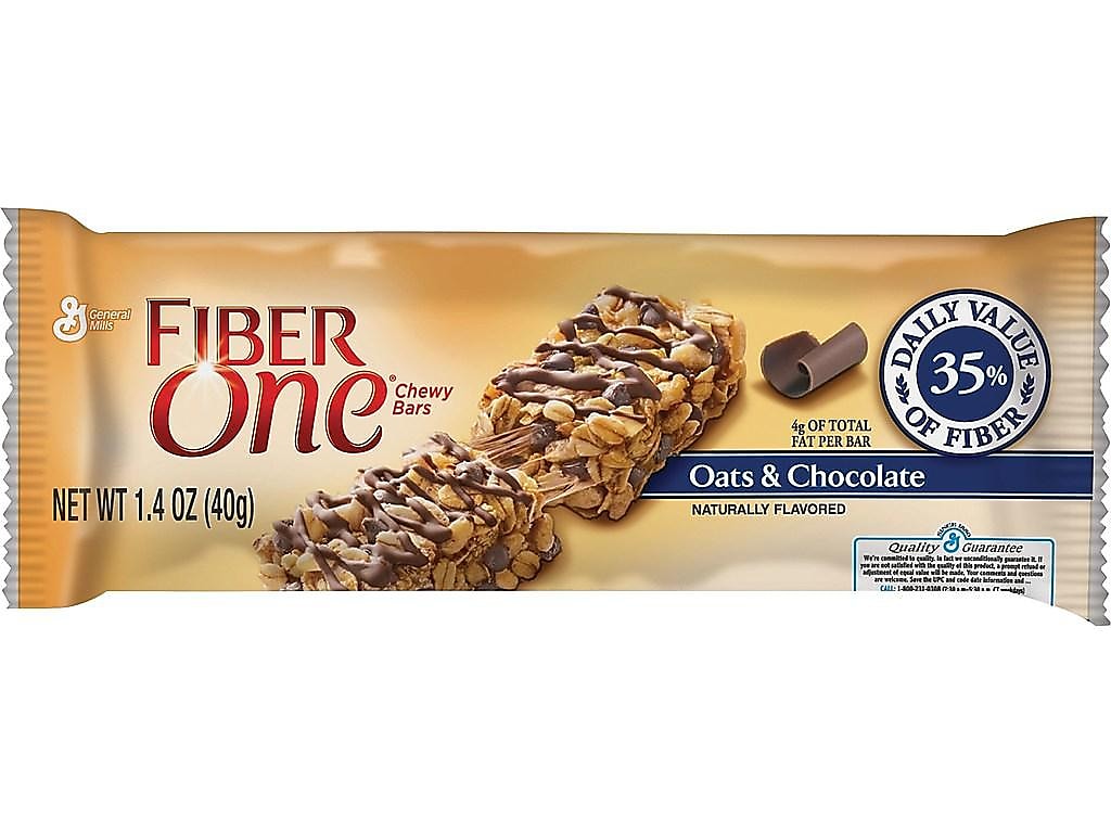 Fiber One Chewy Oats & Chocolate Granola Bar, 1.4 oz., 16 Bars/Box