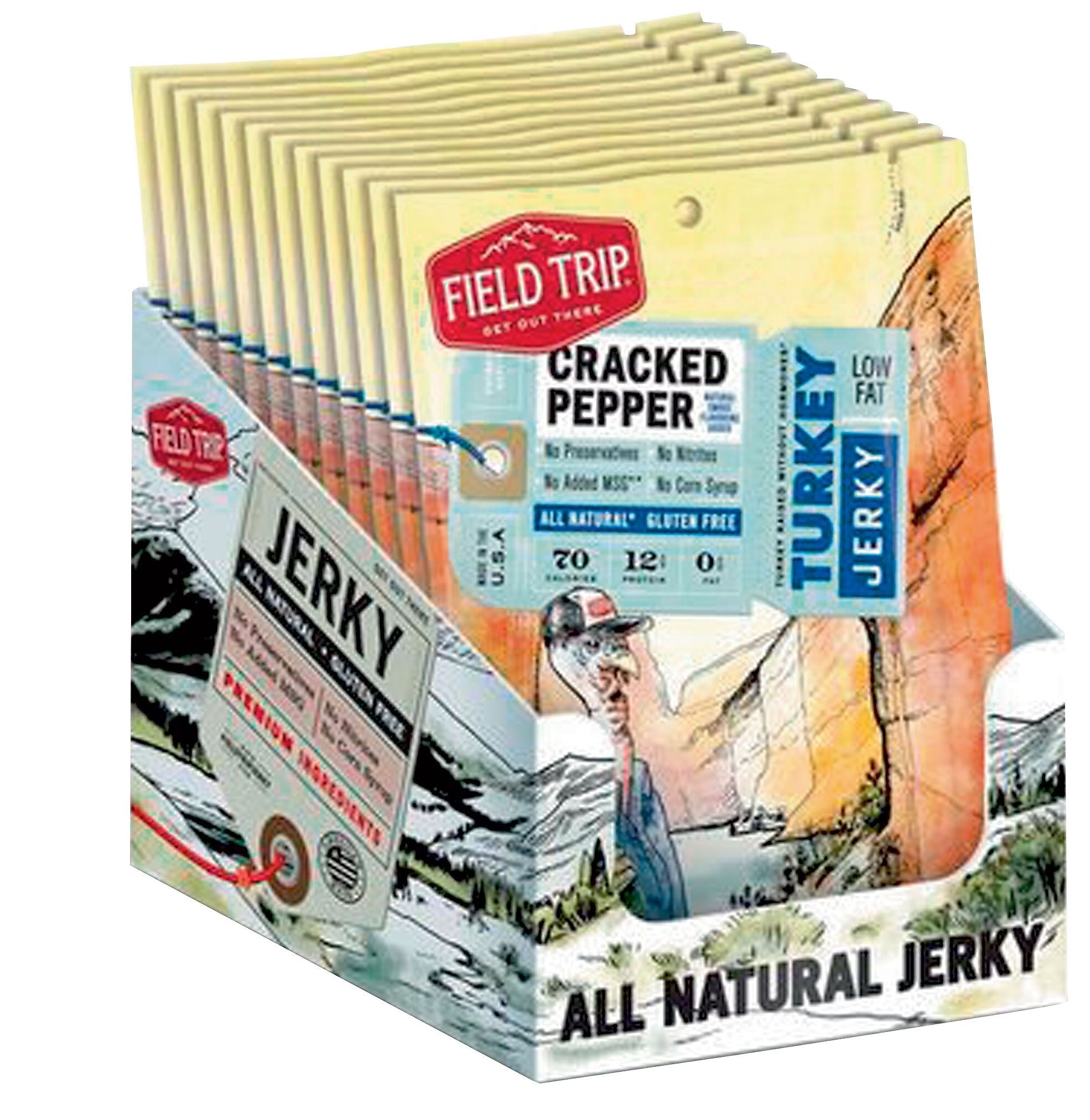 Field Trip Cracked Pepper Turkey Jerky, 1 oz., 12/Carton