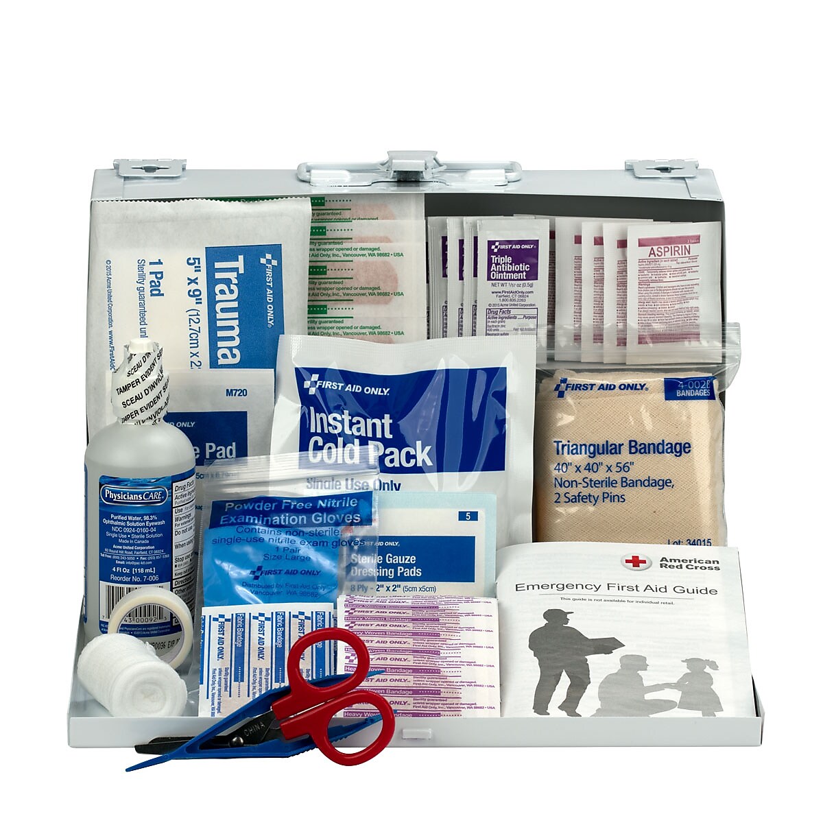 First Aid Only 106-Piece First Aid Kits, 106 Pieces, White, Kit