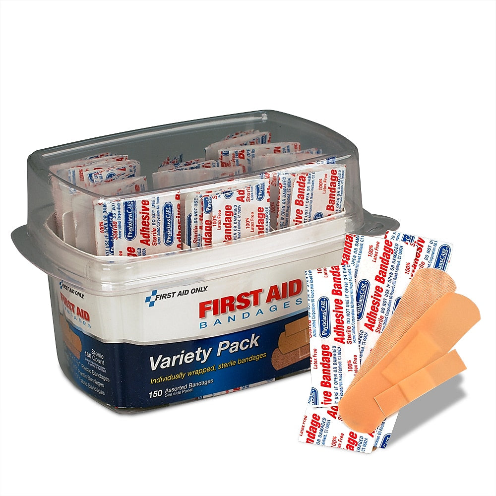 First Aid Only Adhesive Bandages Variety Pack, 150/Box